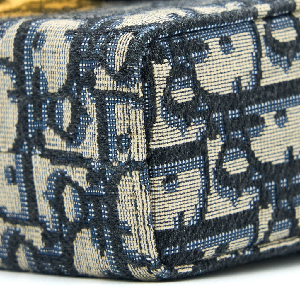 DIOR 30 MONTAIGNE MINI BOX BAG BLUE OBLIQUE GHW