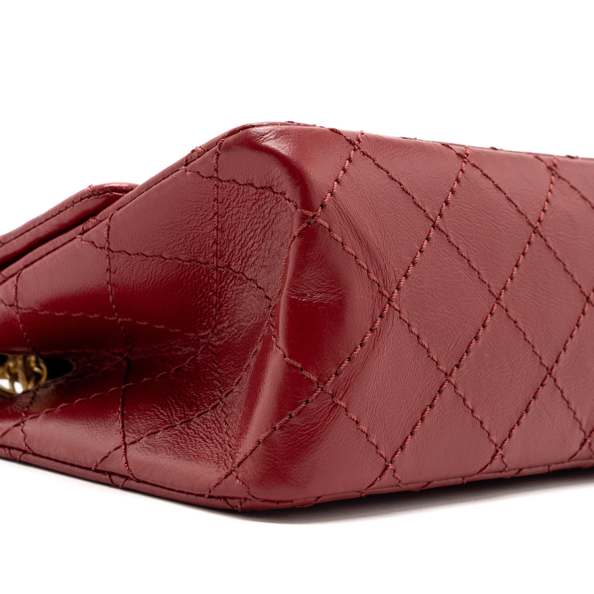CHANEL MINI 2.55 REISSUE FLAP BAG AGED CALFSKIN RED GHW
