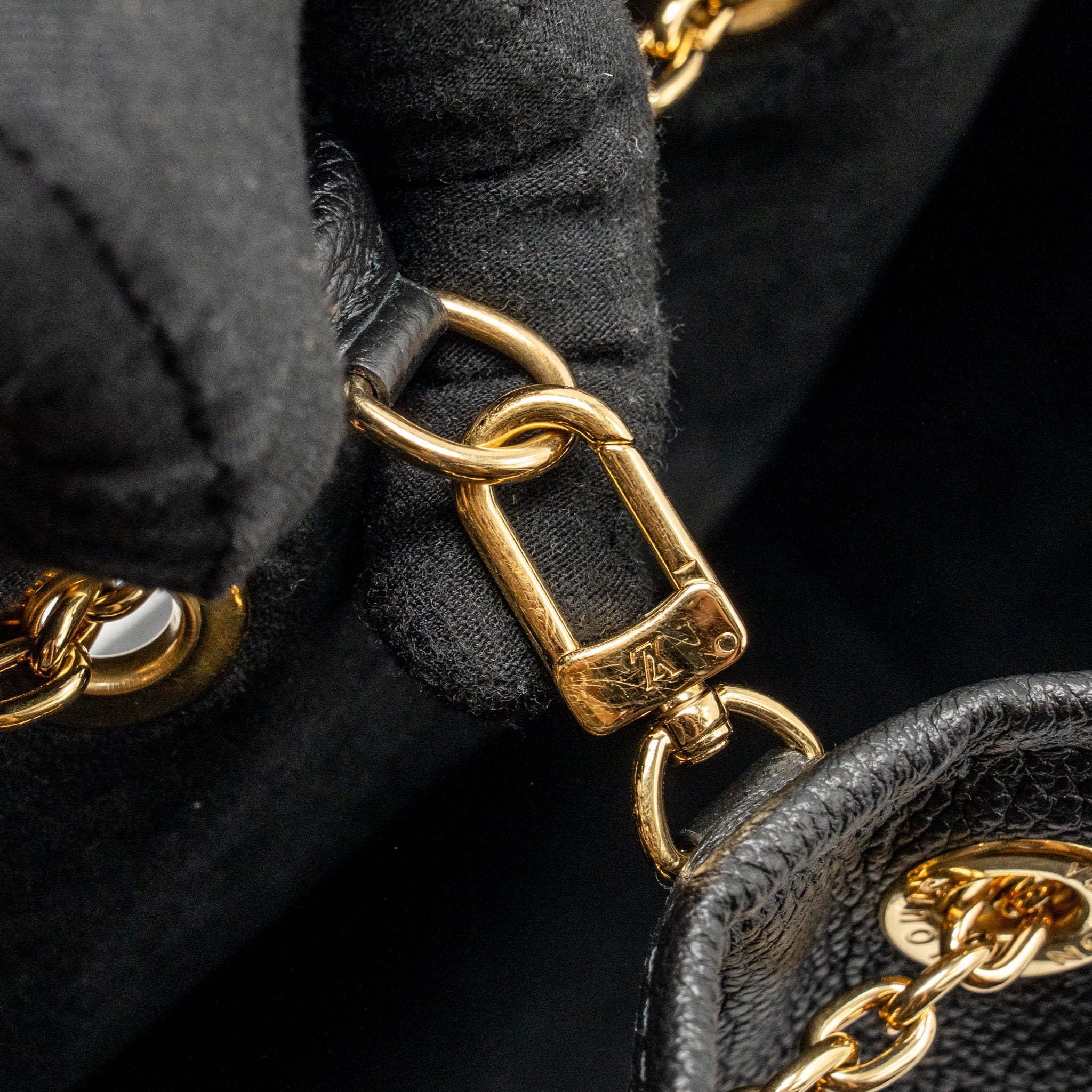 LOUIS VUITTON BUNDLE BAG MONOGRAM EMPREINTE LEATHER BLACK GHW