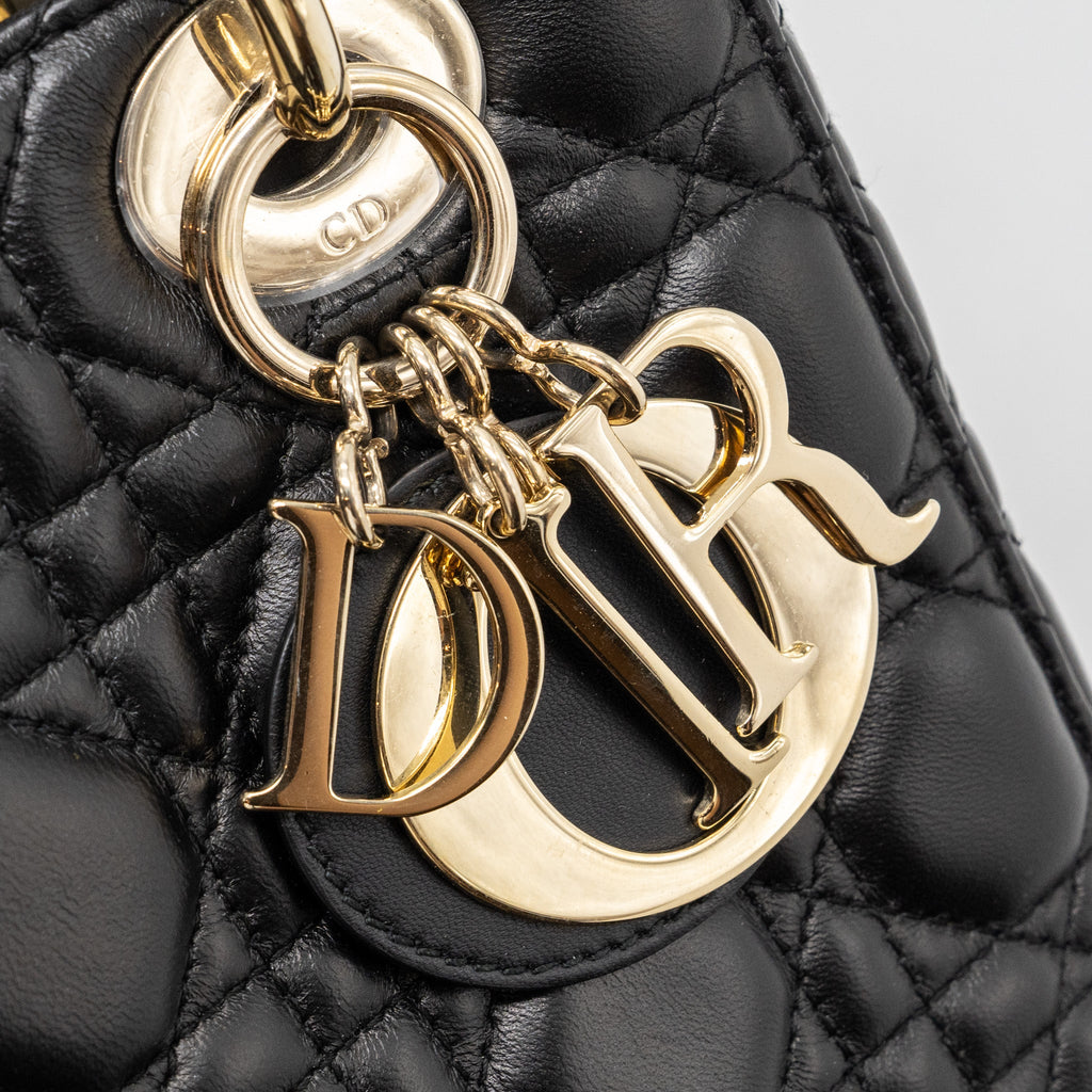 DIOR MY ABC DIOR SMALL LADY DIOR LAMBSKIN BLACK LGHW