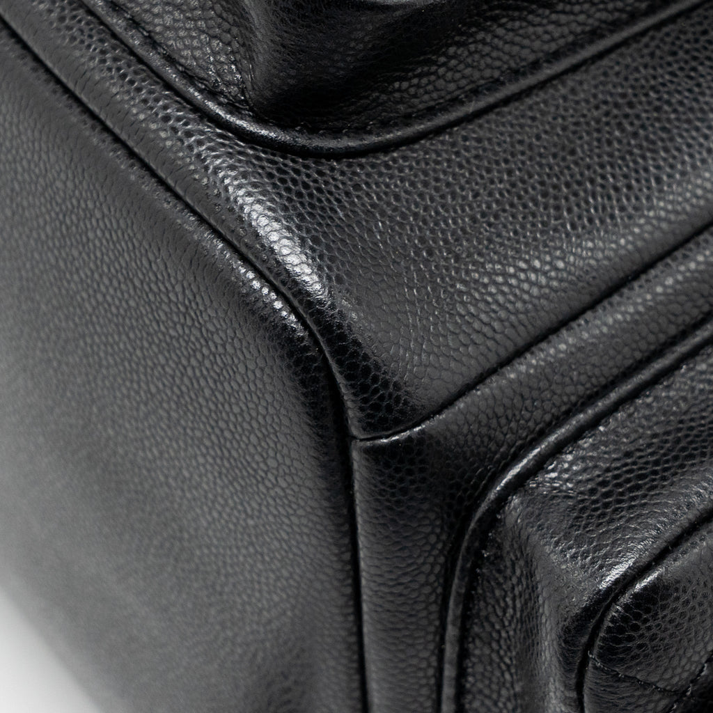 CHANEL TRIPLE POCKET BACKPACK CAVIAR BLACK LGHW (MICROCHIP)