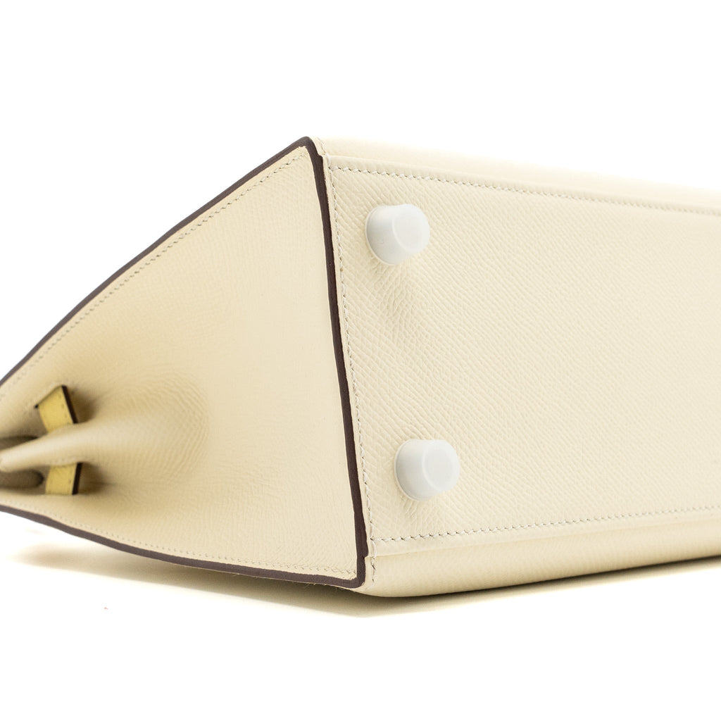 HERMES KELLY 25 EPSOM NATA / JAUNE POUSSIN / SESAME SHW