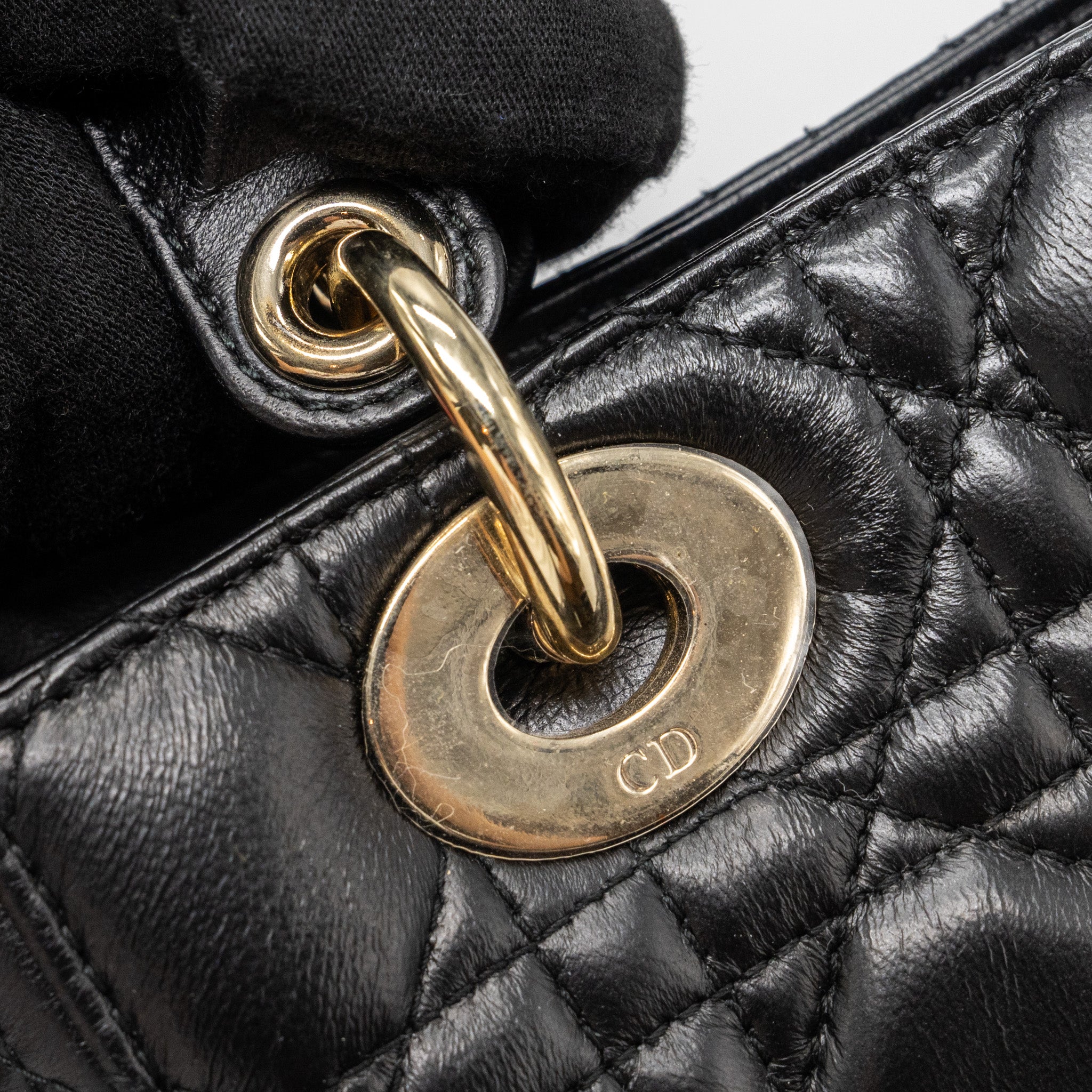 DIOR MY ABC DIOR SMALL LADY DIOR LAMBSKIN BLACK LGHW
