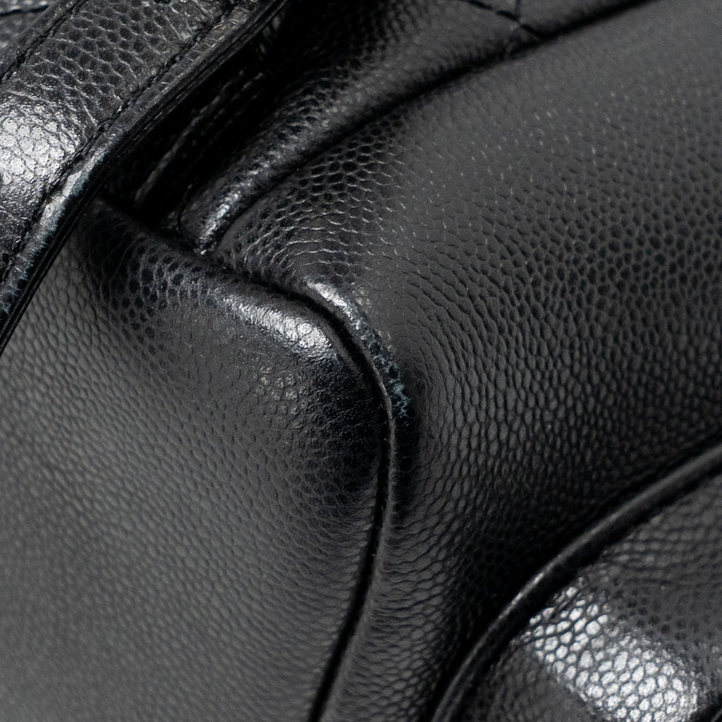 CHANEL TRIPLE POCKET BACKPACK CAVIAR BLACK LGHW (MICROCHIP)