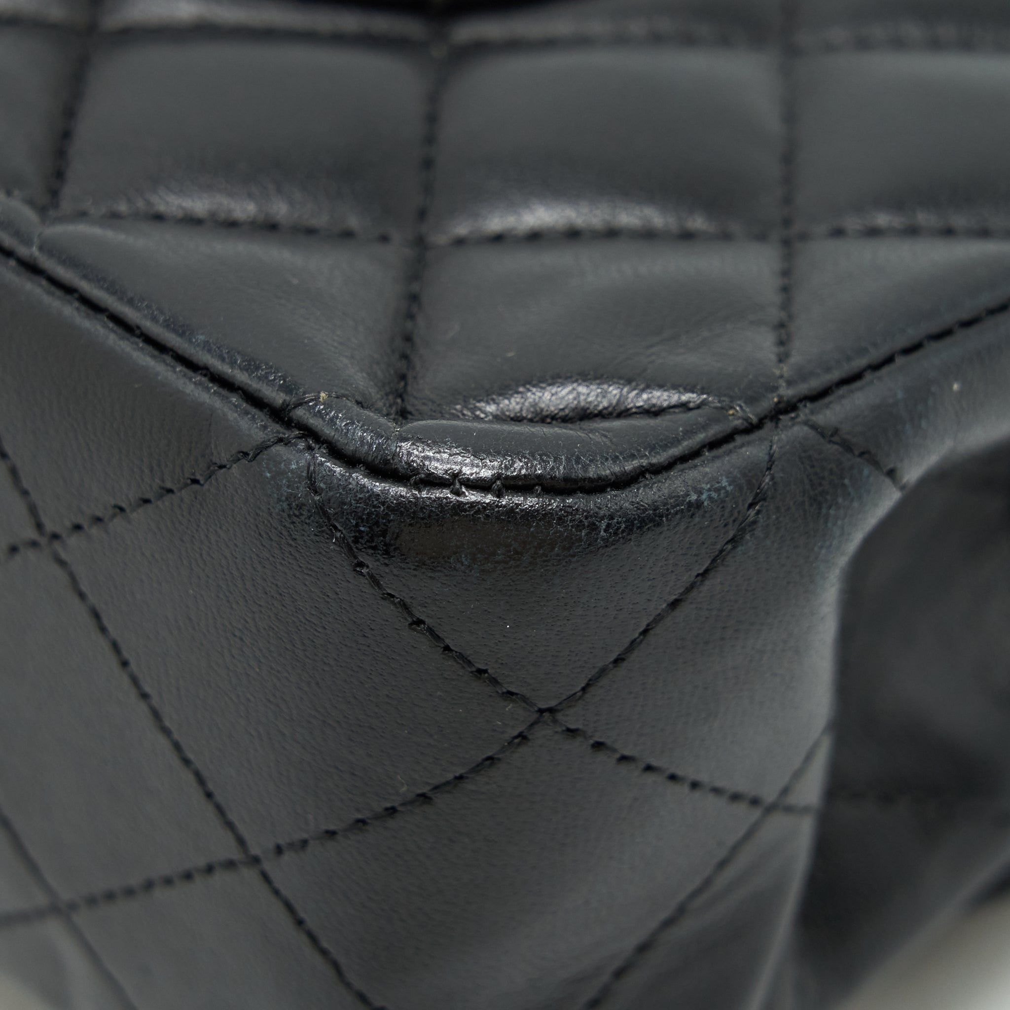 CHANEL MEDIUM CLASSIC FLAP BAG LAMBSKIN BLACK SHW