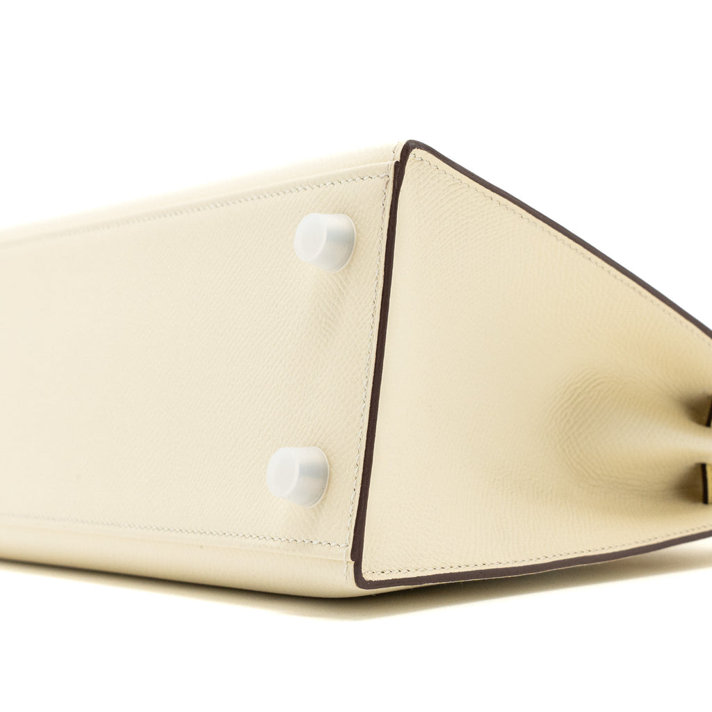 HERMES KELLY 25 EPSOM NATA / JAUNE POUSSIN / SESAME SHW