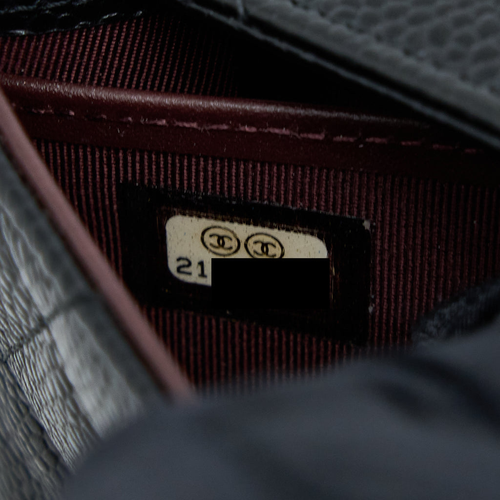 CHANEL CLASSIC LONG WALLET CAVIAR BLACK LGHW