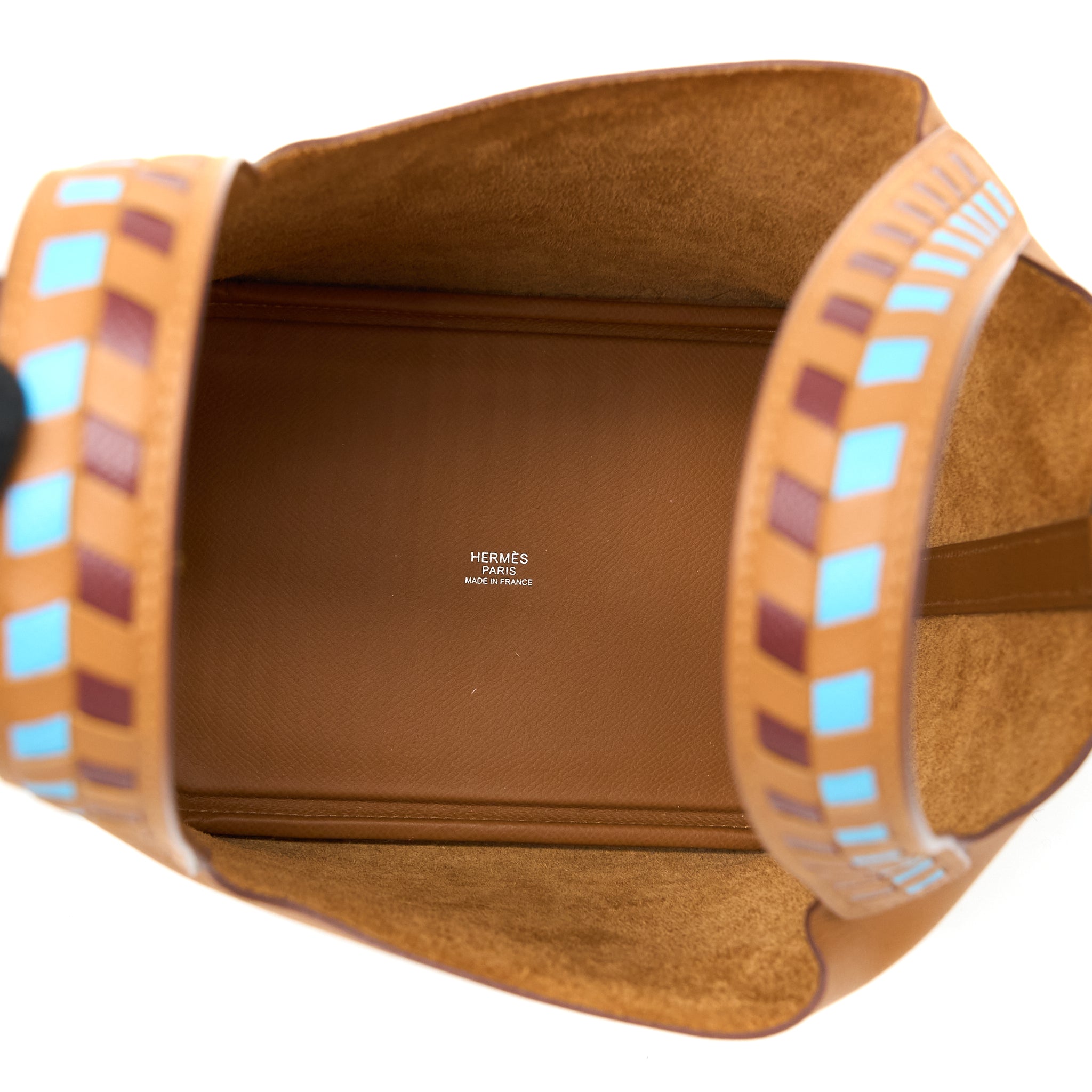HERMES PICOTIN 18 LOCK BAG TRESSAGE EPSOM GOLD/BLUE DE NORD/ROUGE H SHW