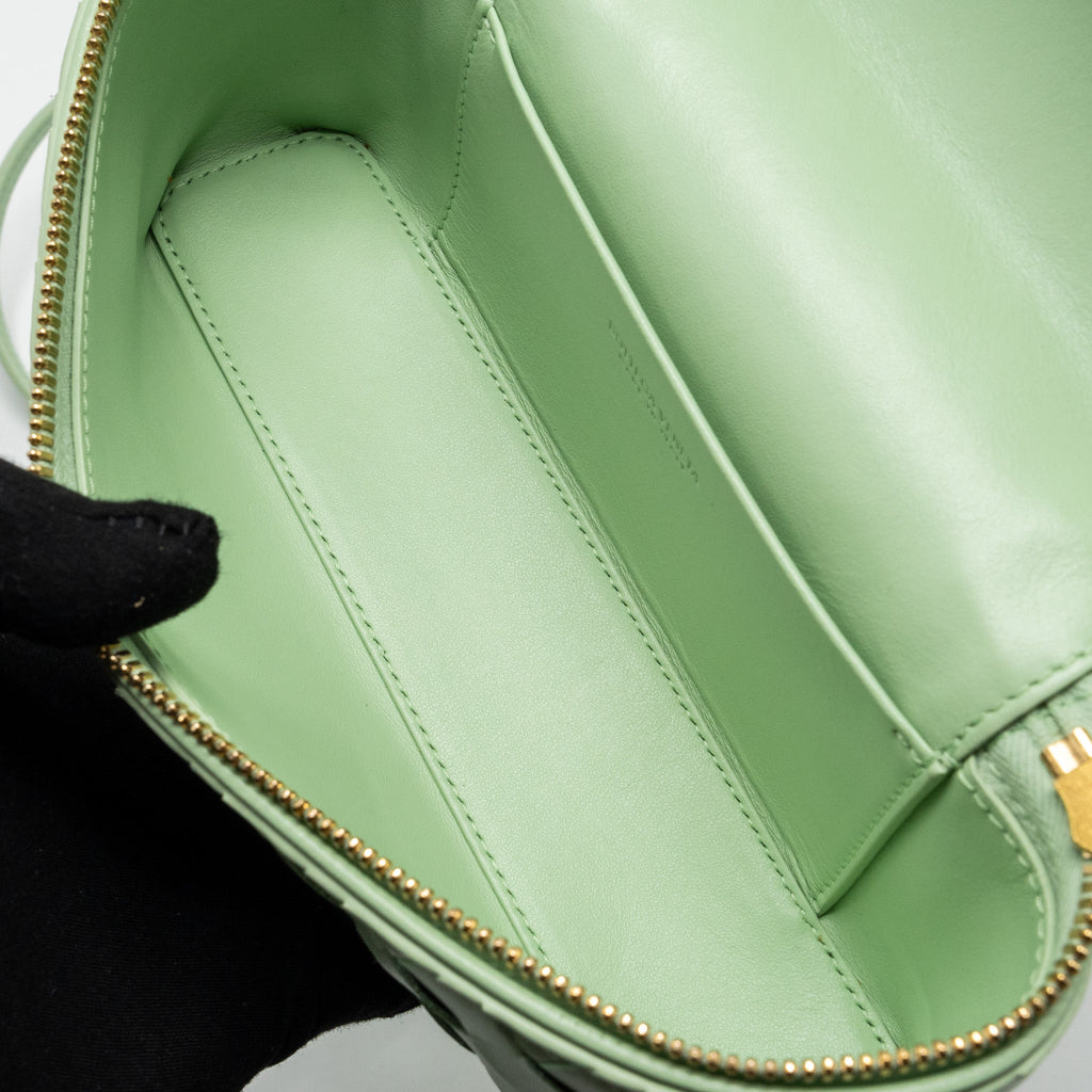 BOTTEGA VENETA BANG BANG VANITY CASE CALFSKIN LIGHT GREEN GHW