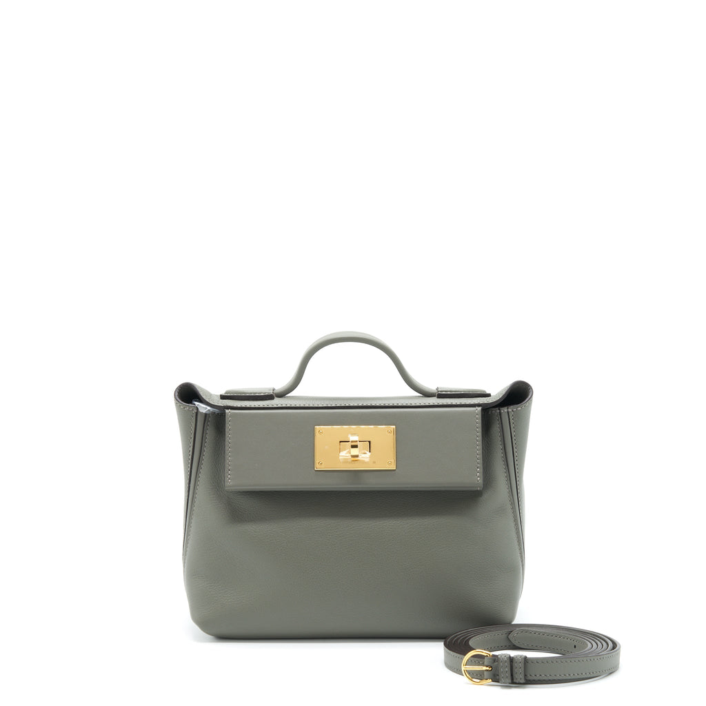 HERMES MINI 24/24 2424 - 21 EVERCOLOR / SWIFT GRIS MEYER GHW