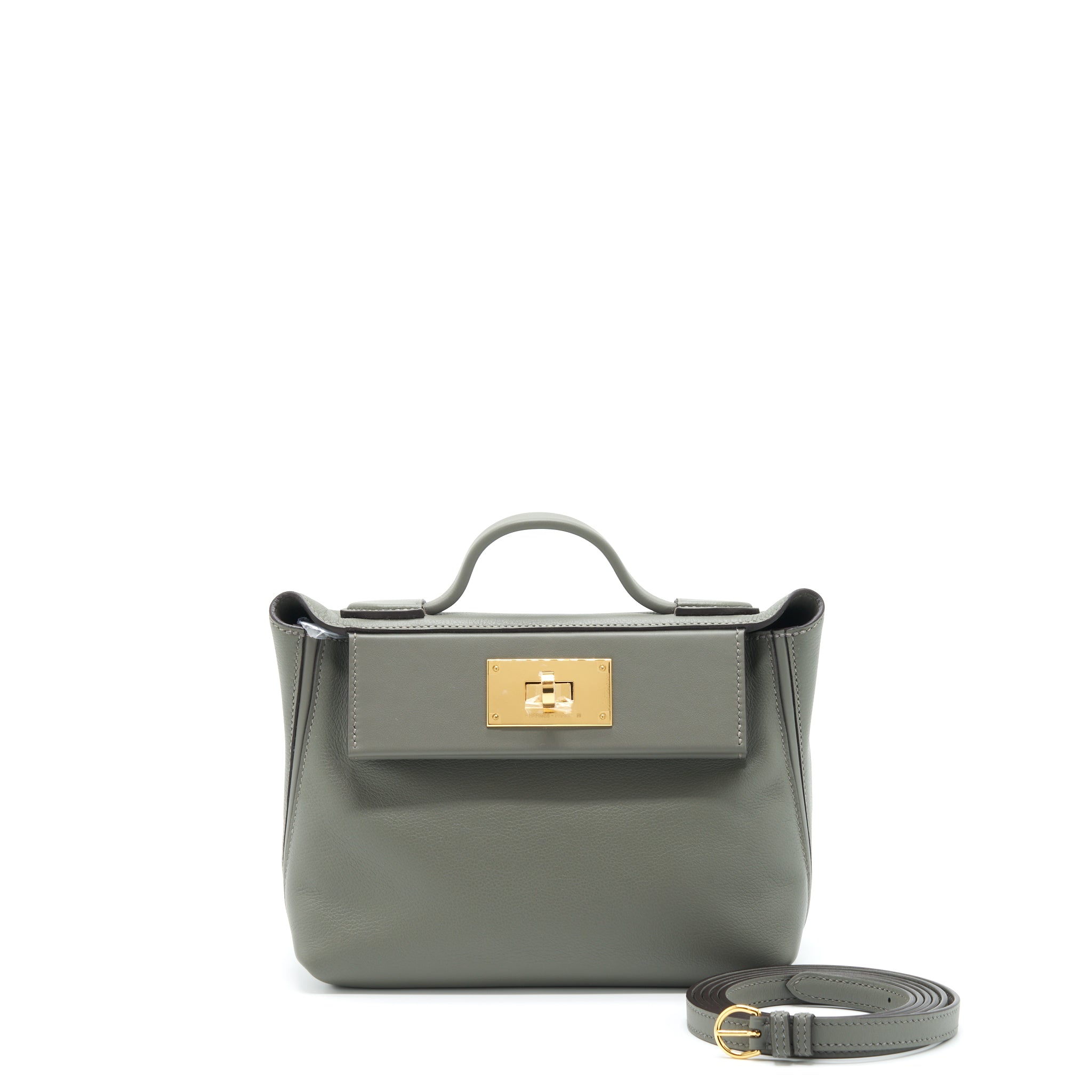 HERMES MINI 24/24 2424 - 21 EVERCOLOR / SWIFT GRIS MEYER GHW