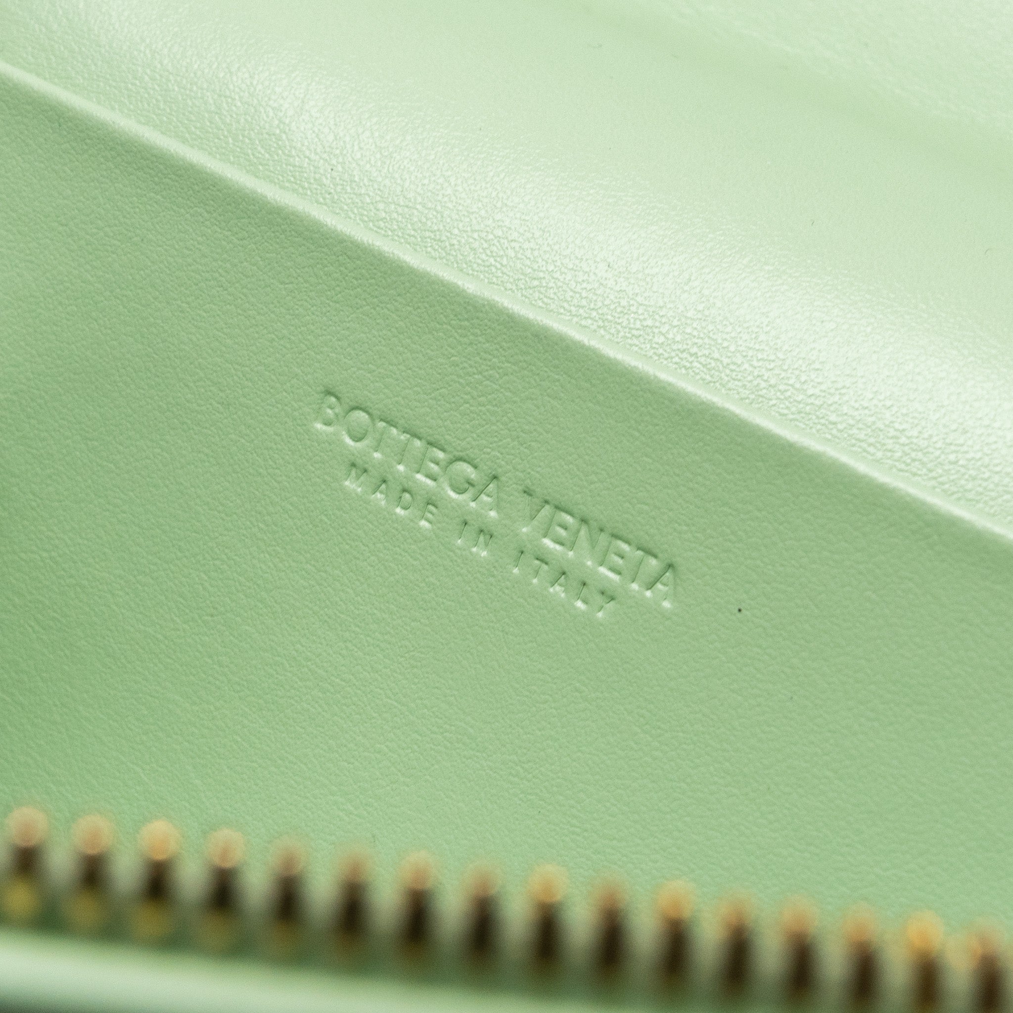BOTTEGA VENETA BANG BANG VANITY CASE CALFSKIN LIGHT GREEN GHW