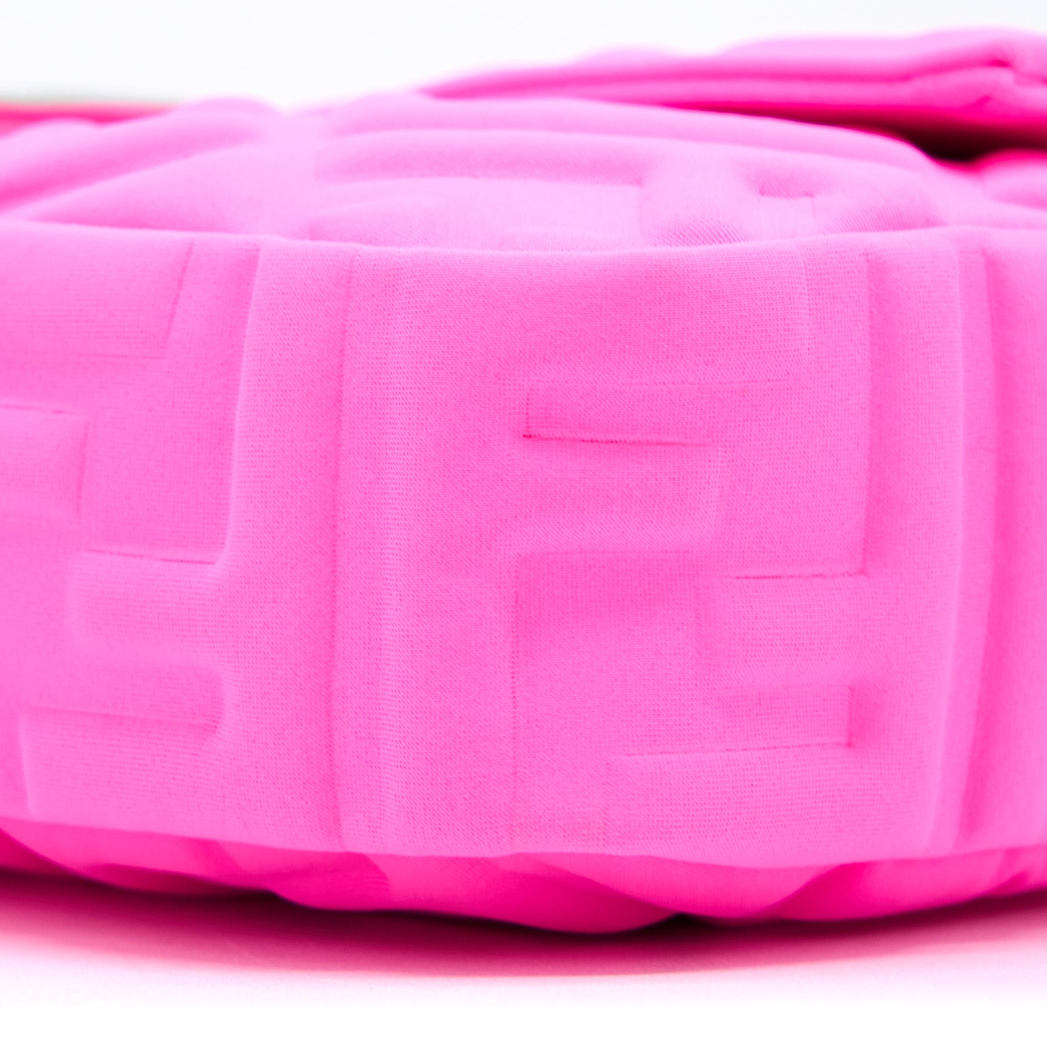 FENDI BAGUETTE BAG LYCRA FF EMBOSSED BRIGHT PINK SHW