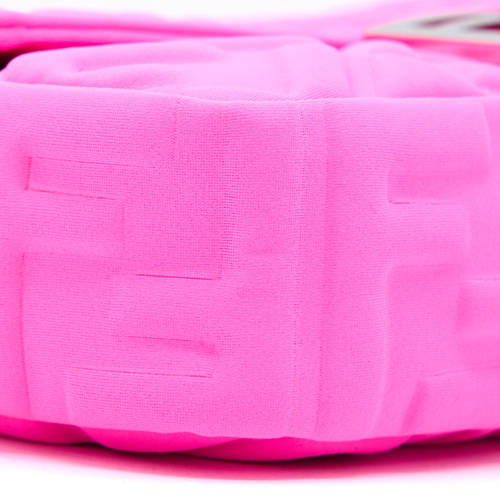 FENDI BAGUETTE BAG LYCRA FF EMBOSSED BRIGHT PINK SHW