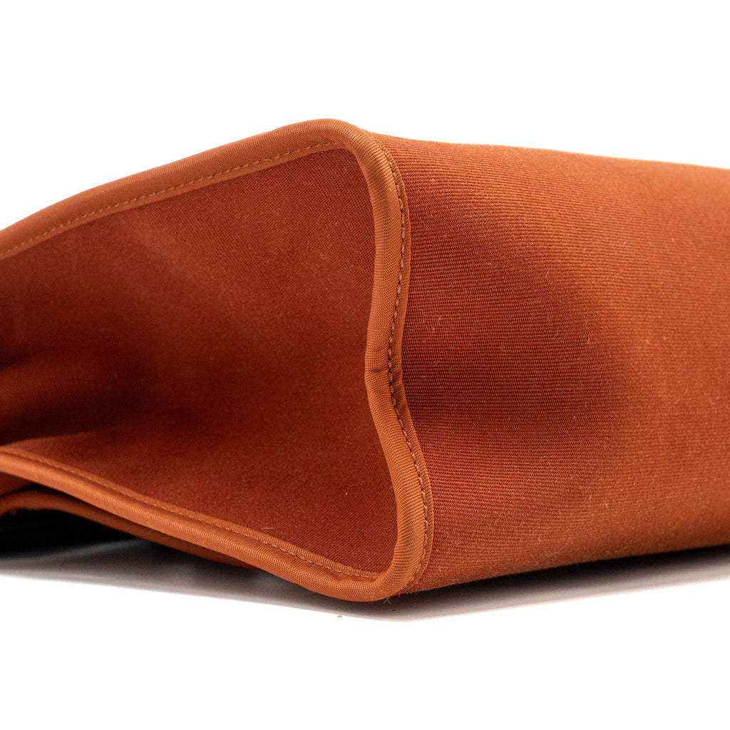 HERMES HERBAG 31 ZIP BAG CANVAS/ HUNTER LEATHER CUIVRE / BLACK SHW