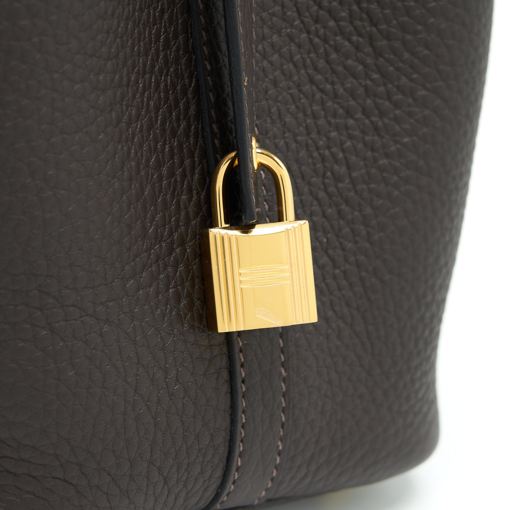 HERMES PICOTIN 18 LOCK BAG EBENE GHW