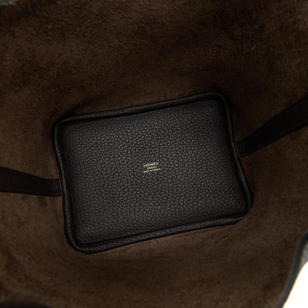 HERMES PICOTIN 18 LOCK BAG EBENE GHW