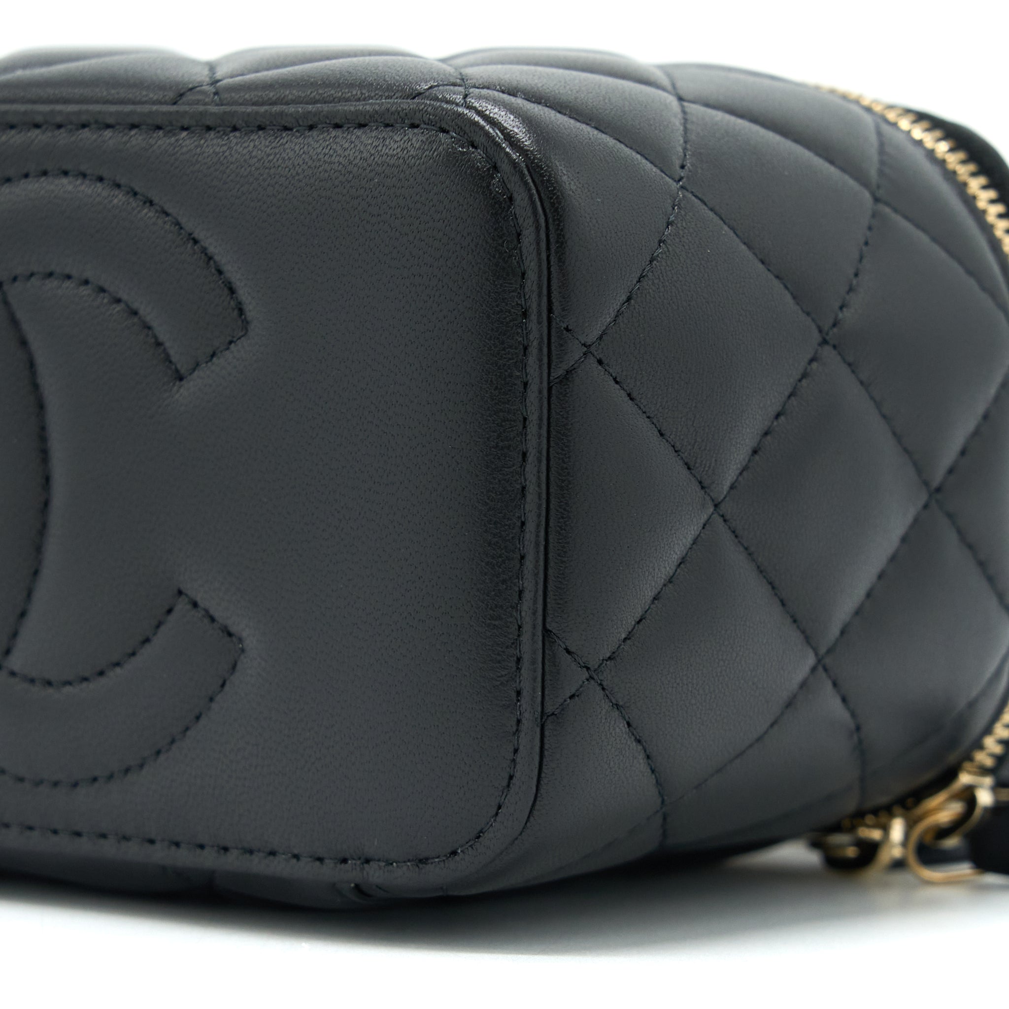 CHANEL 23C PEARL CRUSH LONG VANITY LAMBSKIN BLACK LGHW (MICROCHIP)