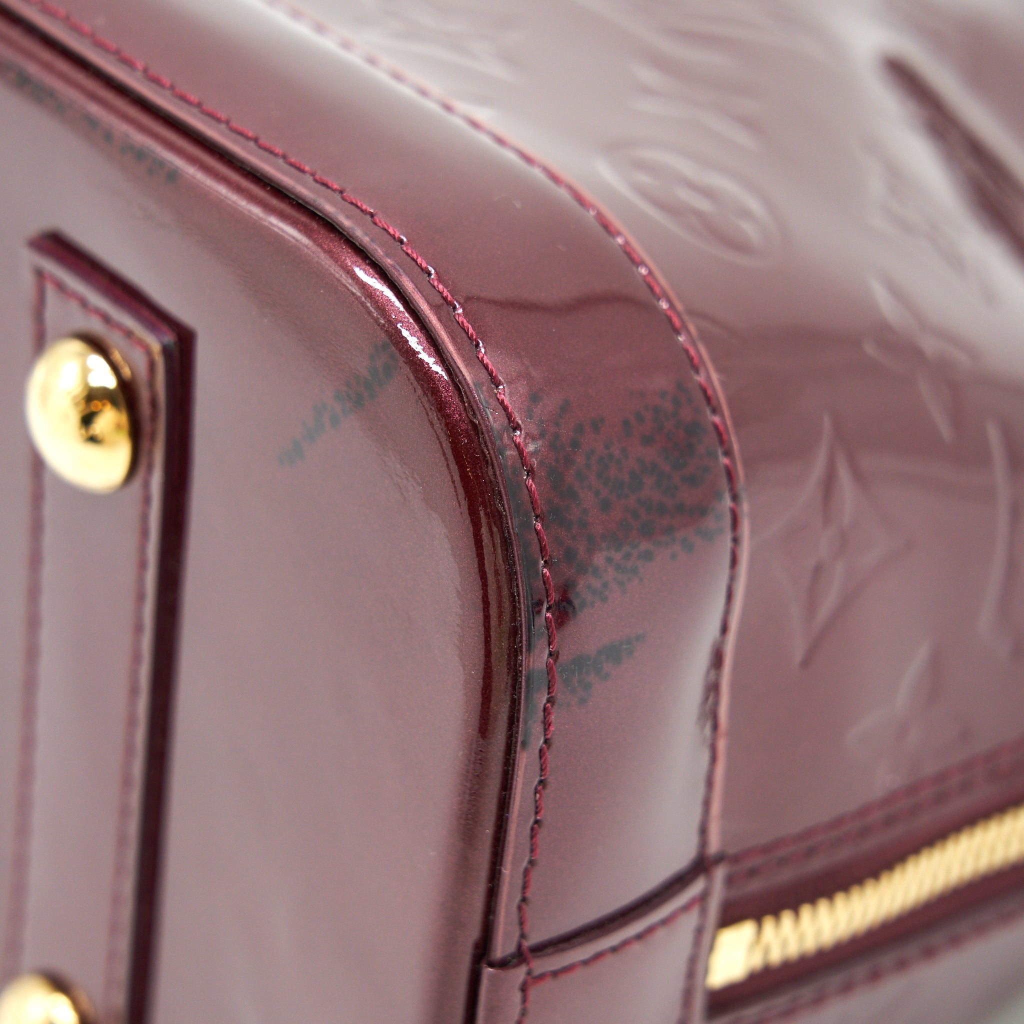 LOUIS VUITTON ALMA PM PATENT LEATHER AMARANTE GHW