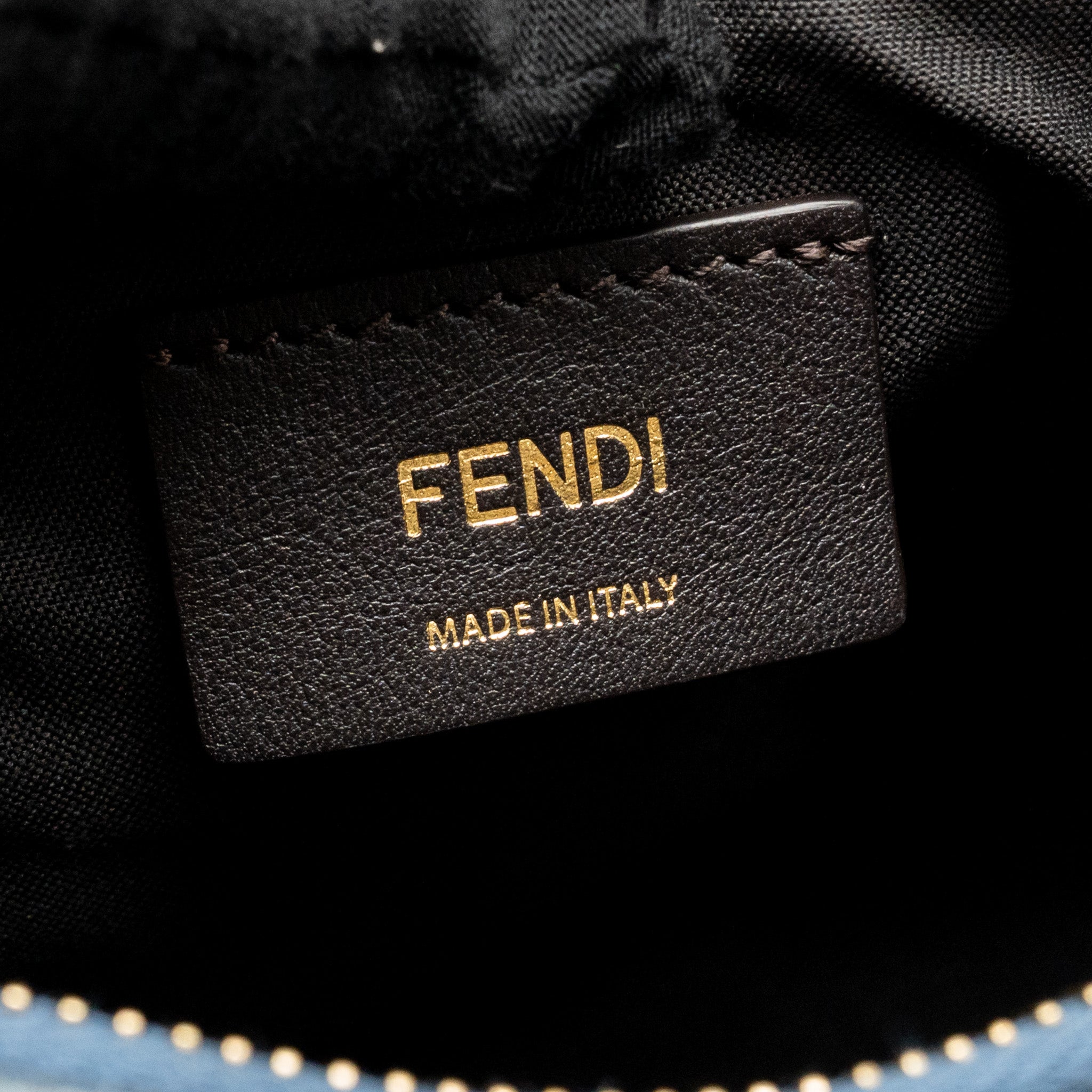 FENDI FENDIGRAPHY MINI BAG FF JACQUARD VELVET LIGHT BLUE/BROWN GHW