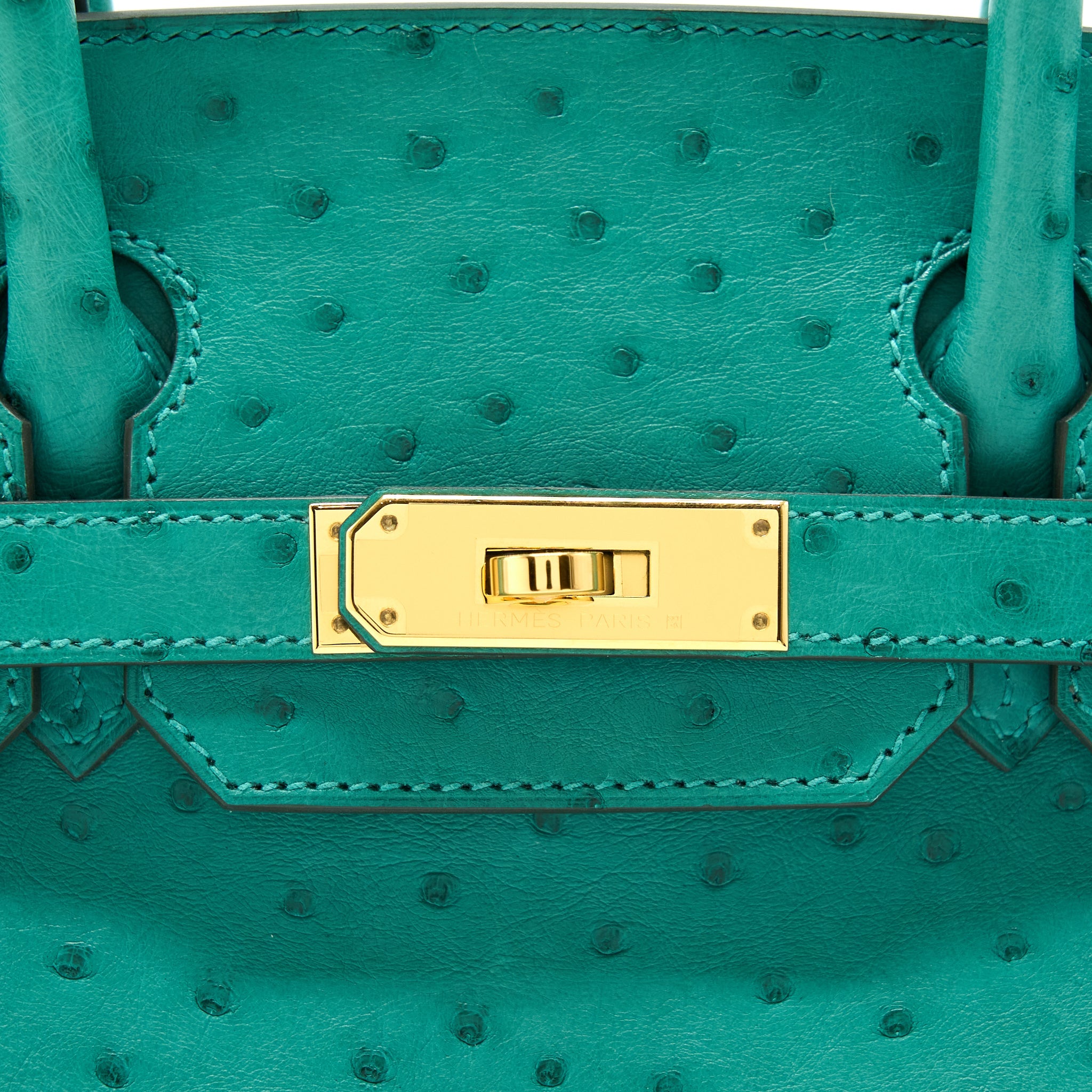 HERMES BIRKIN 30 OSTRICH U1 VERT VERONE GHW