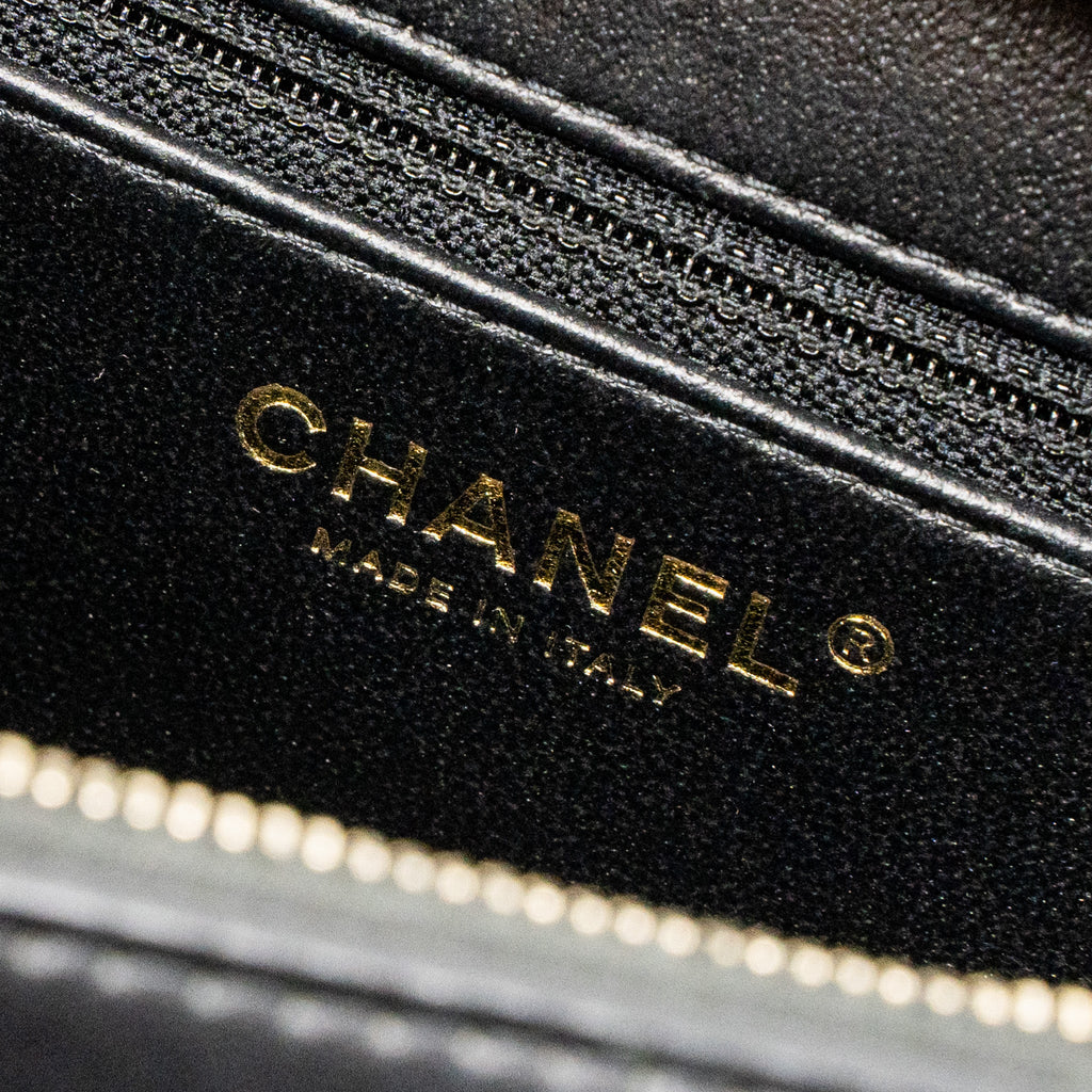 CHANEL TRENDY CC TOP HANDLE VANITY BAG LAMBSKIN BLACK GHW