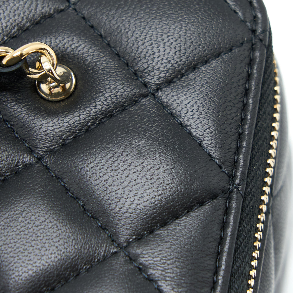 CHANEL 23C PEARL CRUSH LONG VANITY LAMBSKIN BLACK LGHW (MICROCHIP)