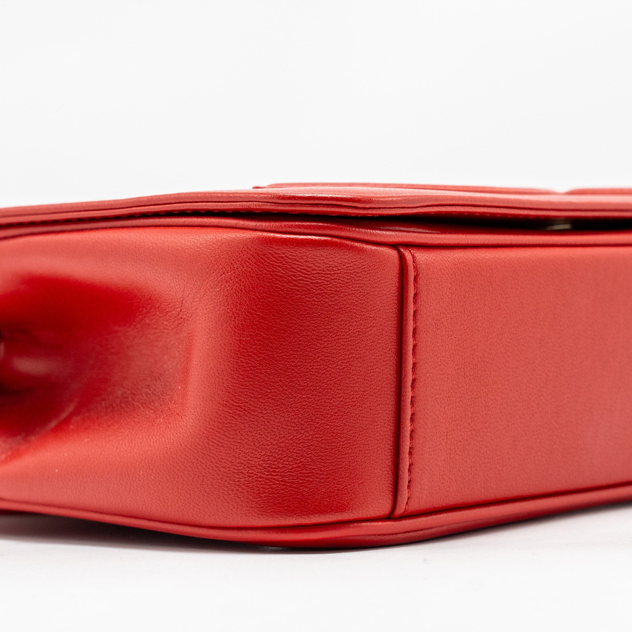 CHANEL MANIA FLAP BAG LAMBSKIN RED LGHW