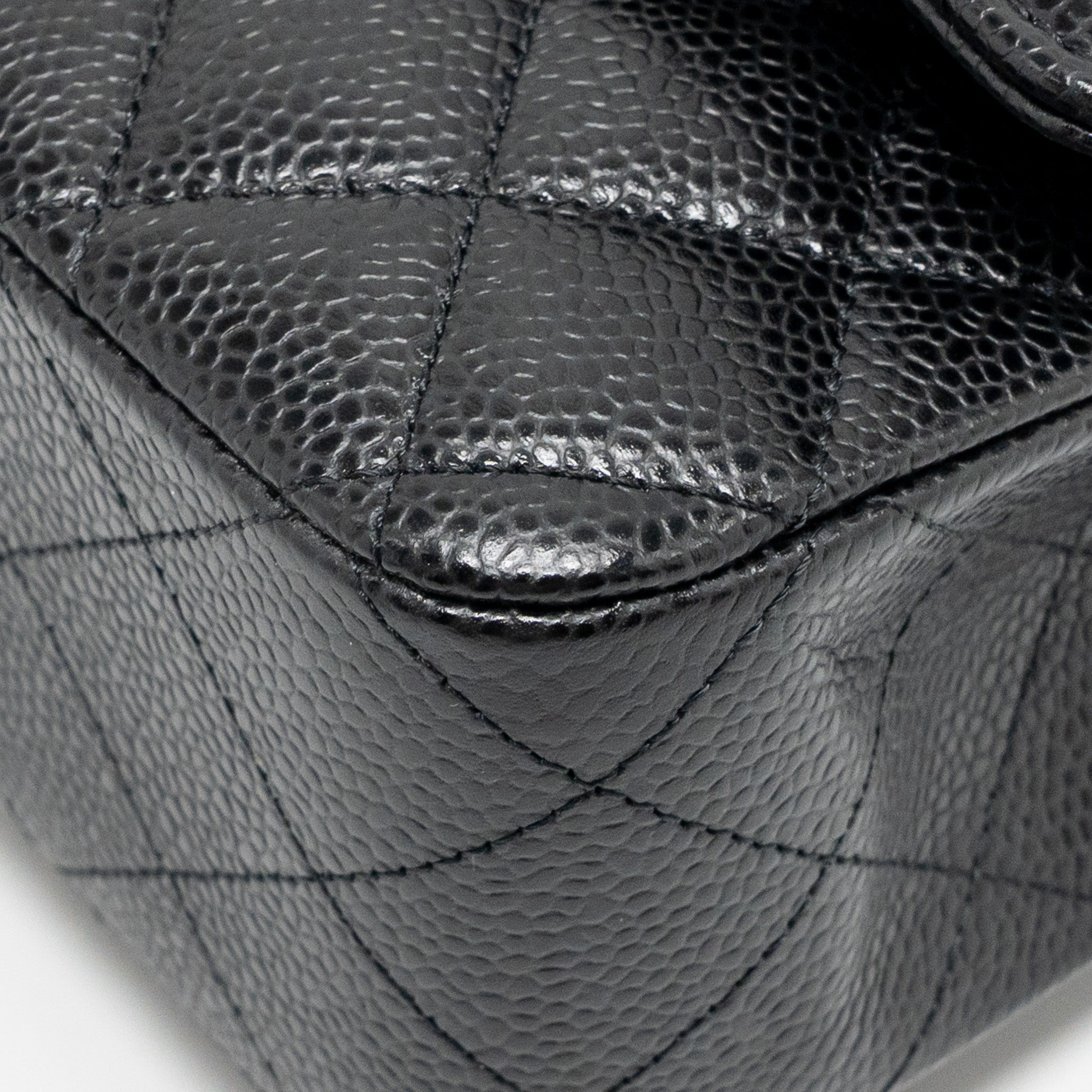 CHANEL MEDIUM CLASSIC DOUBLE FLAP BAG CAVIAR BLACK GHW