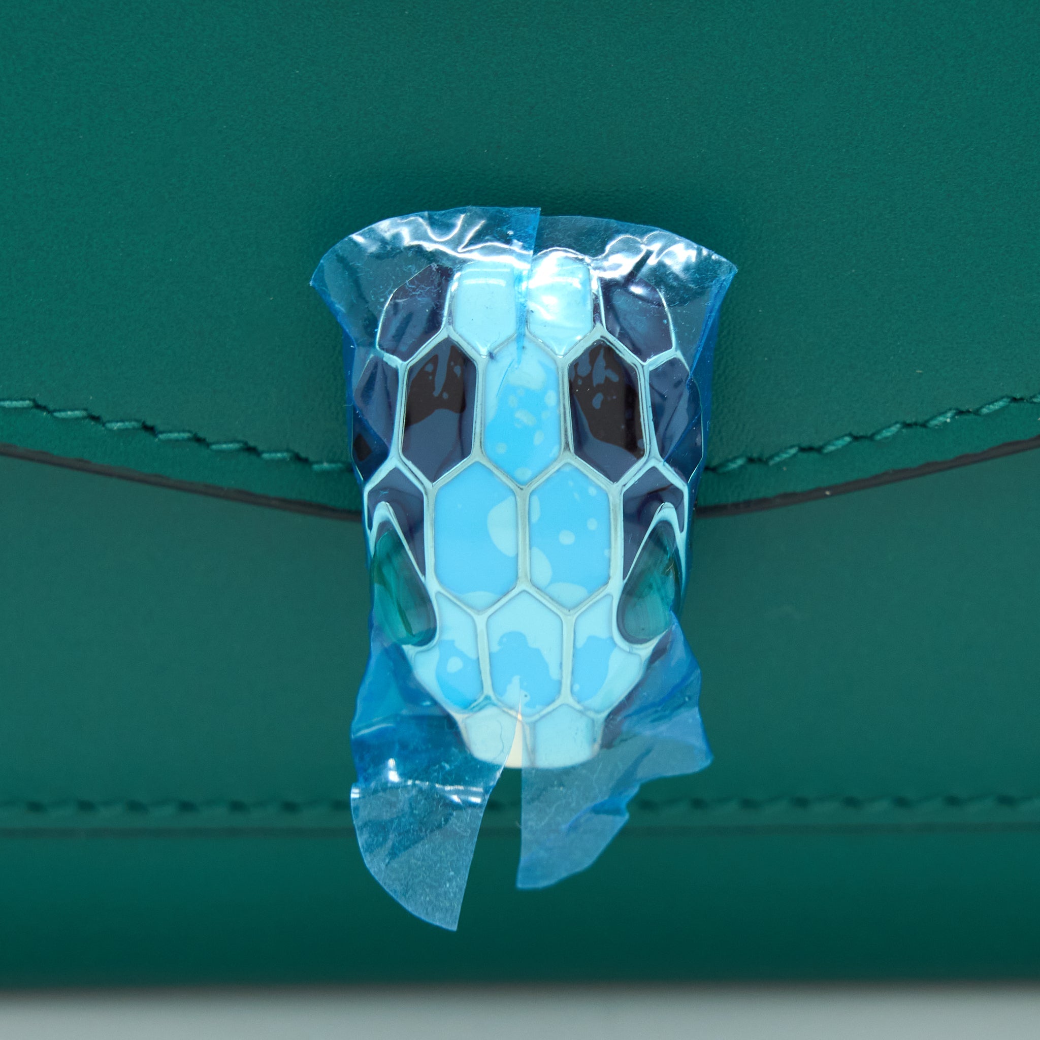 BVLGARI SERPENTI FOREVER WALLET ON CHAIN CALFSKIN GREEN