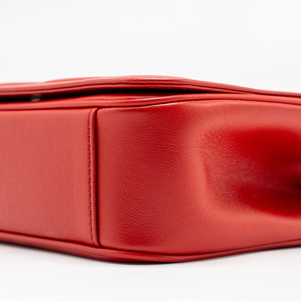 CHANEL MANIA FLAP BAG LAMBSKIN RED LGHW