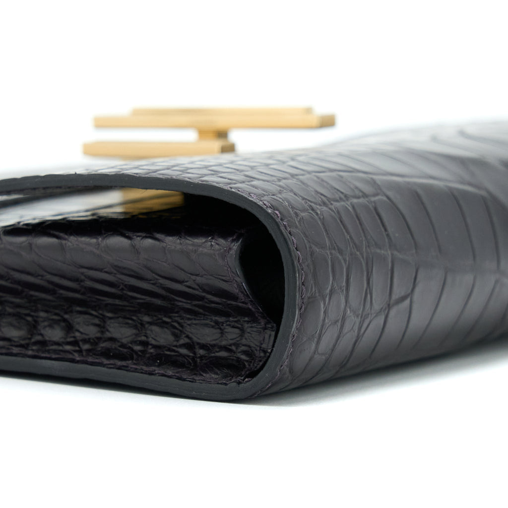 HERMES CINHETIC TO GO ALLIGATOR MISS MATTE 3W PRUNOIR GHW