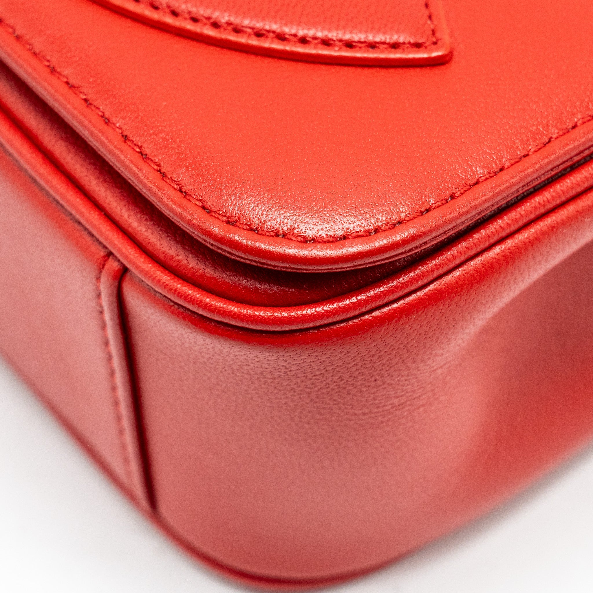 CHANEL MANIA FLAP BAG LAMBSKIN RED LGHW