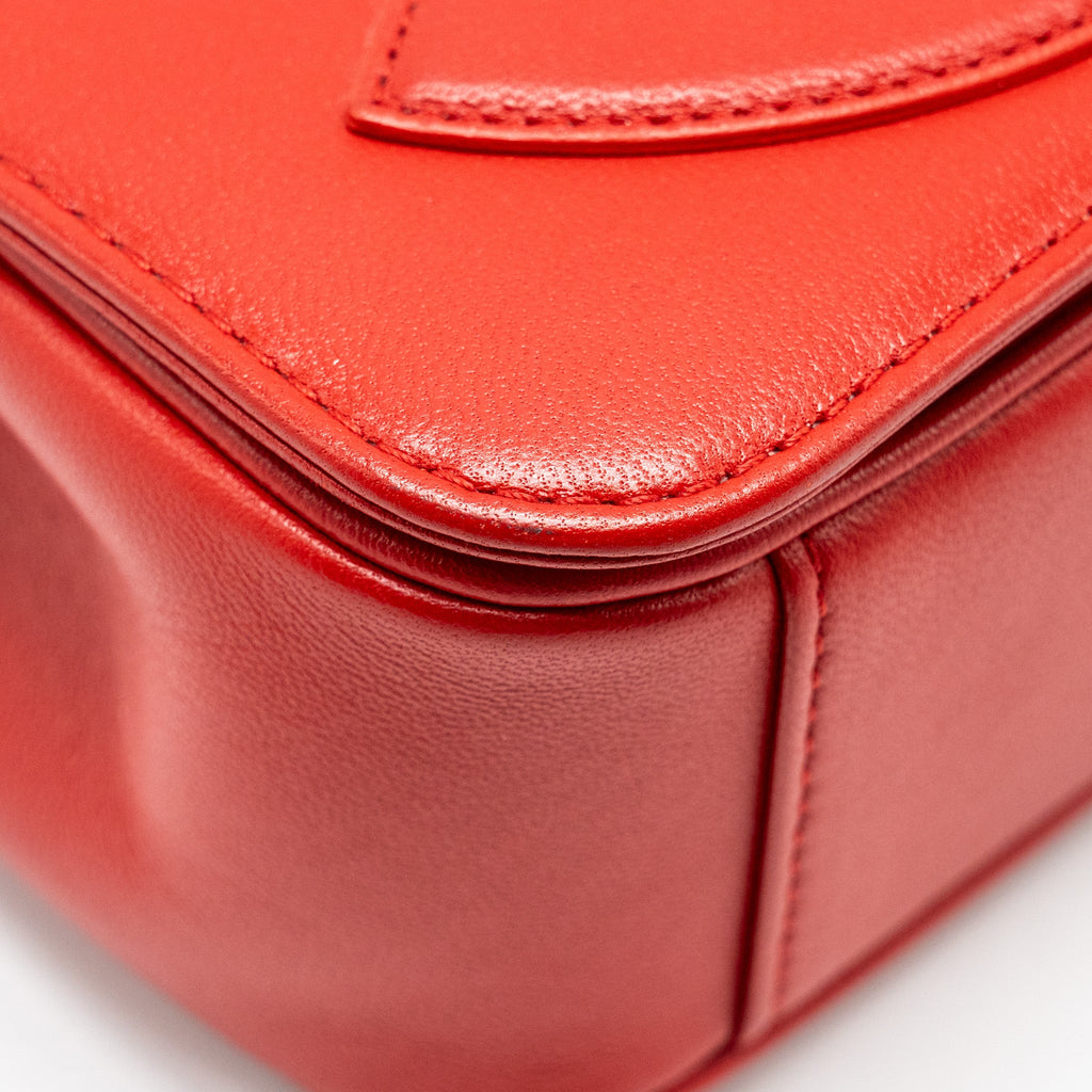 CHANEL MANIA FLAP BAG LAMBSKIN RED LGHW
