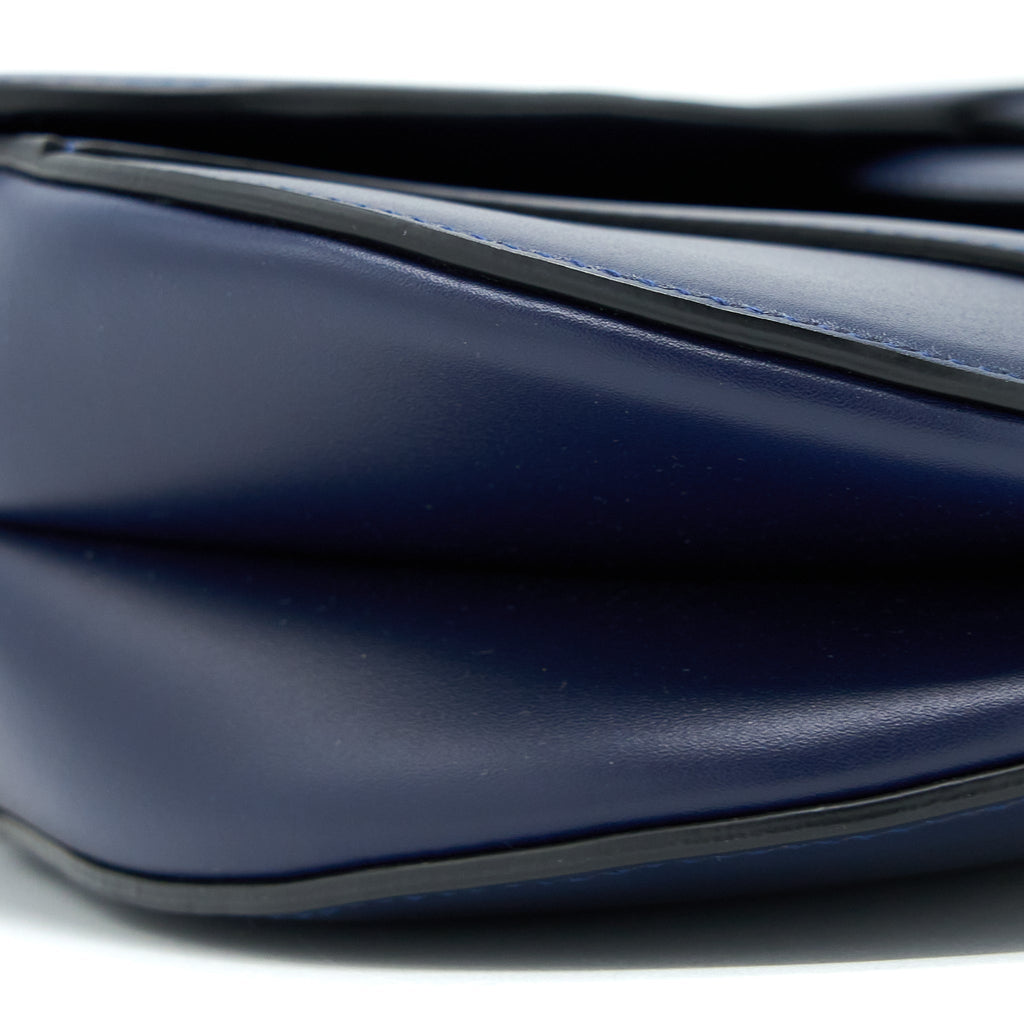 DIOR MEDIUM SADDLE BAG SMOOTH CALFSKIN NAVY GHW