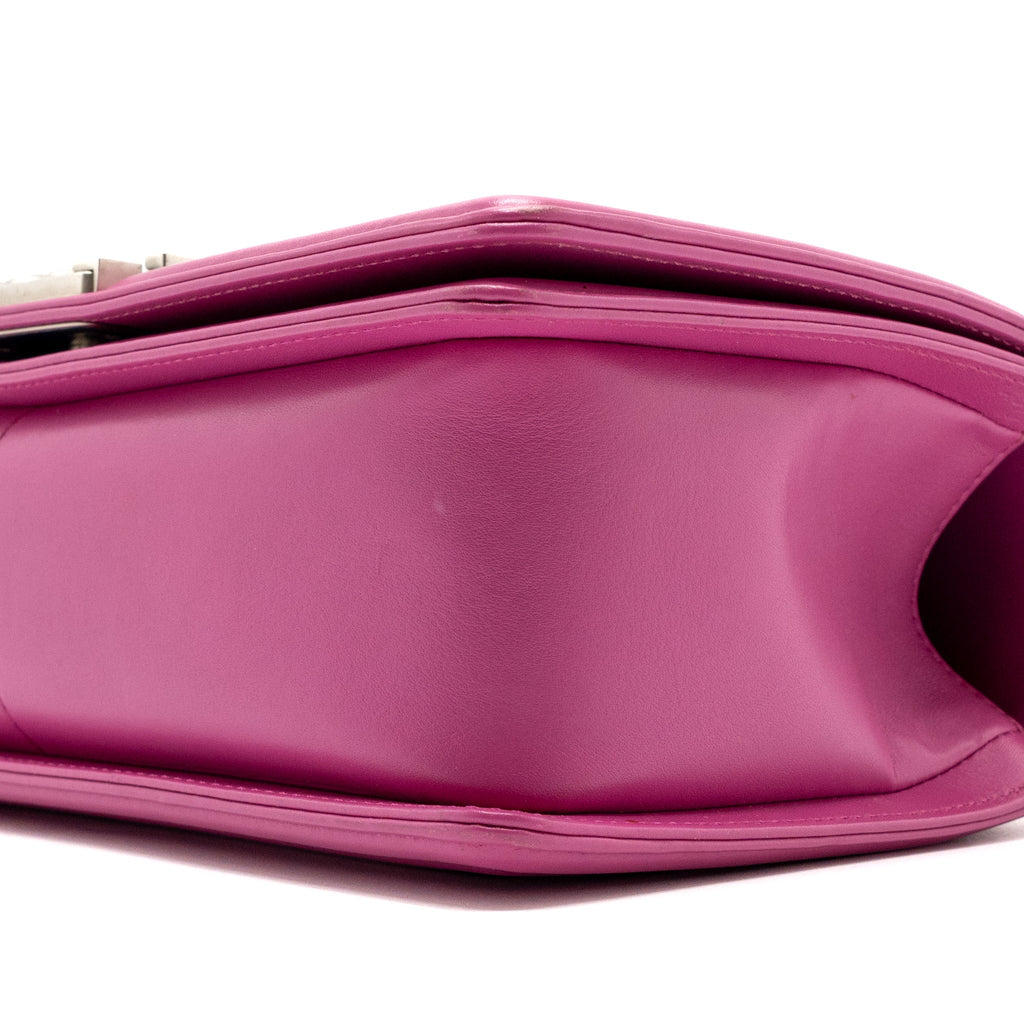 CHANEL MEDIUM BOY BAG PYTHON PINK BRUSHED SHW