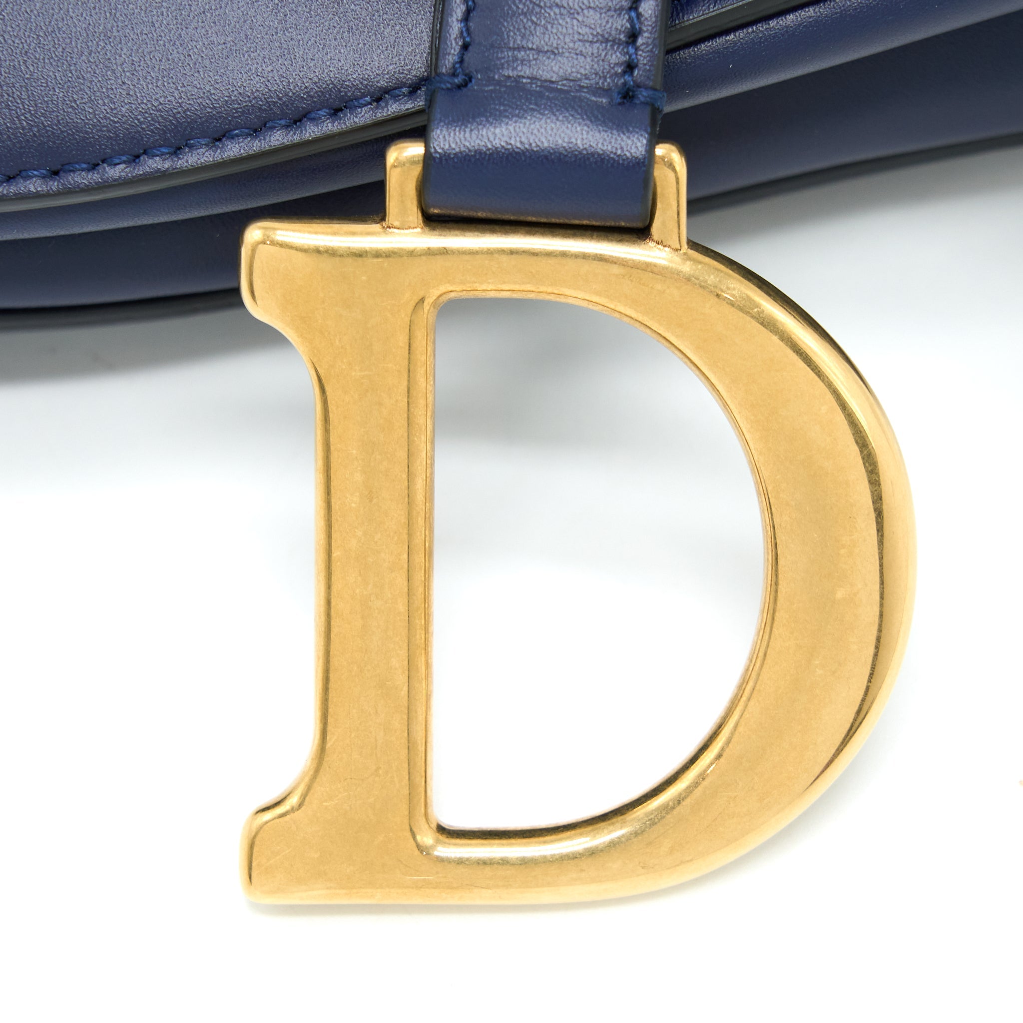 DIOR MEDIUM SADDLE BAG SMOOTH CALFSKIN NAVY GHW