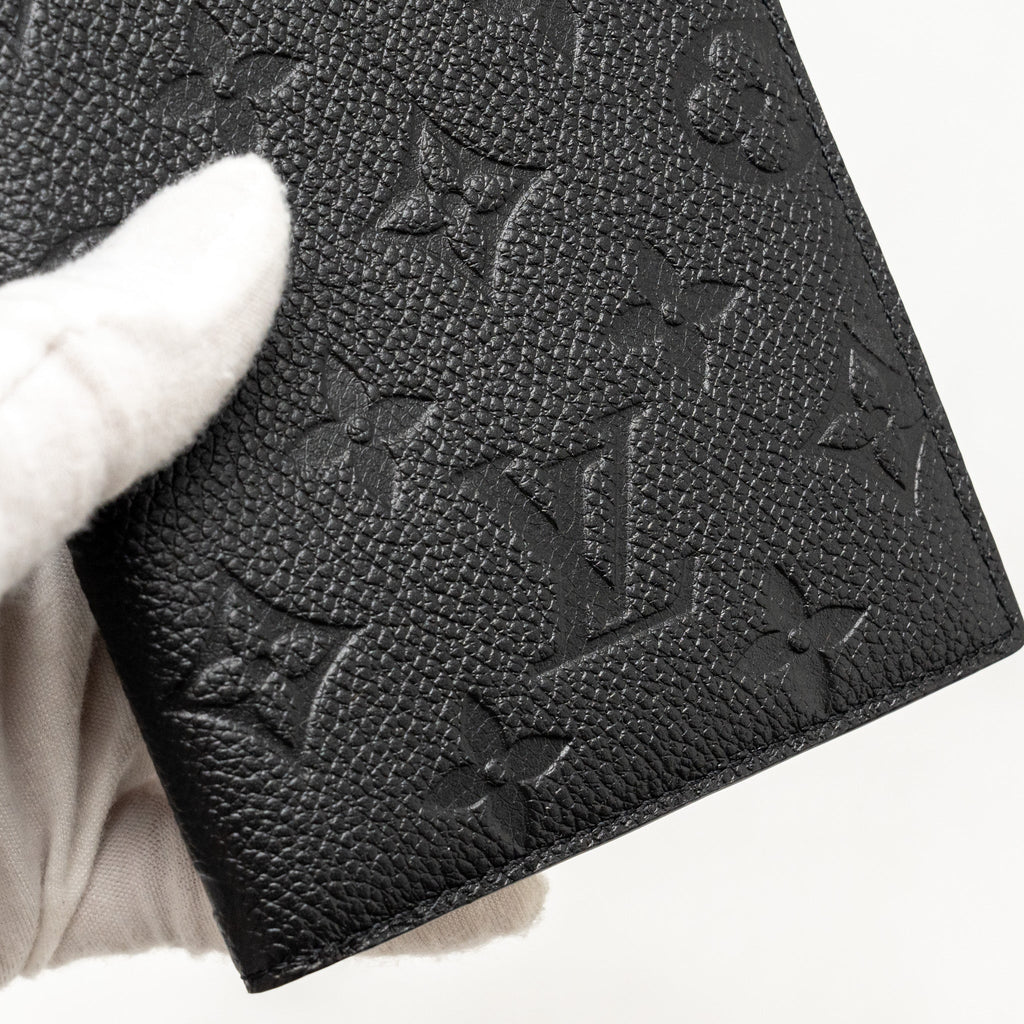 LOUIS VUITTON PASSPORT COVER MONOGRAM EMPREINTE LEATHER BLACK