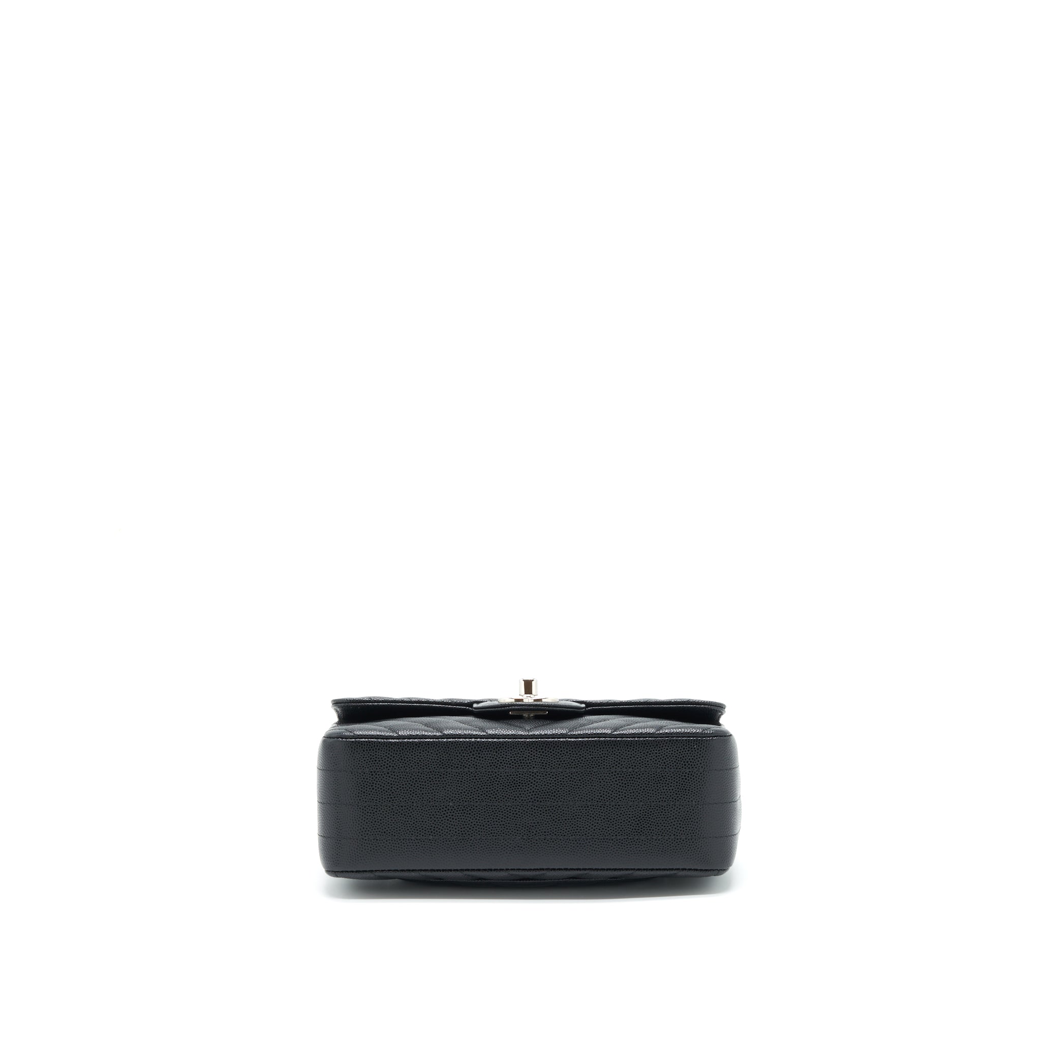 CHANEL CHEVRON MINI RECTANGULAR FLAP BAG CAVIAR BLACK SHW