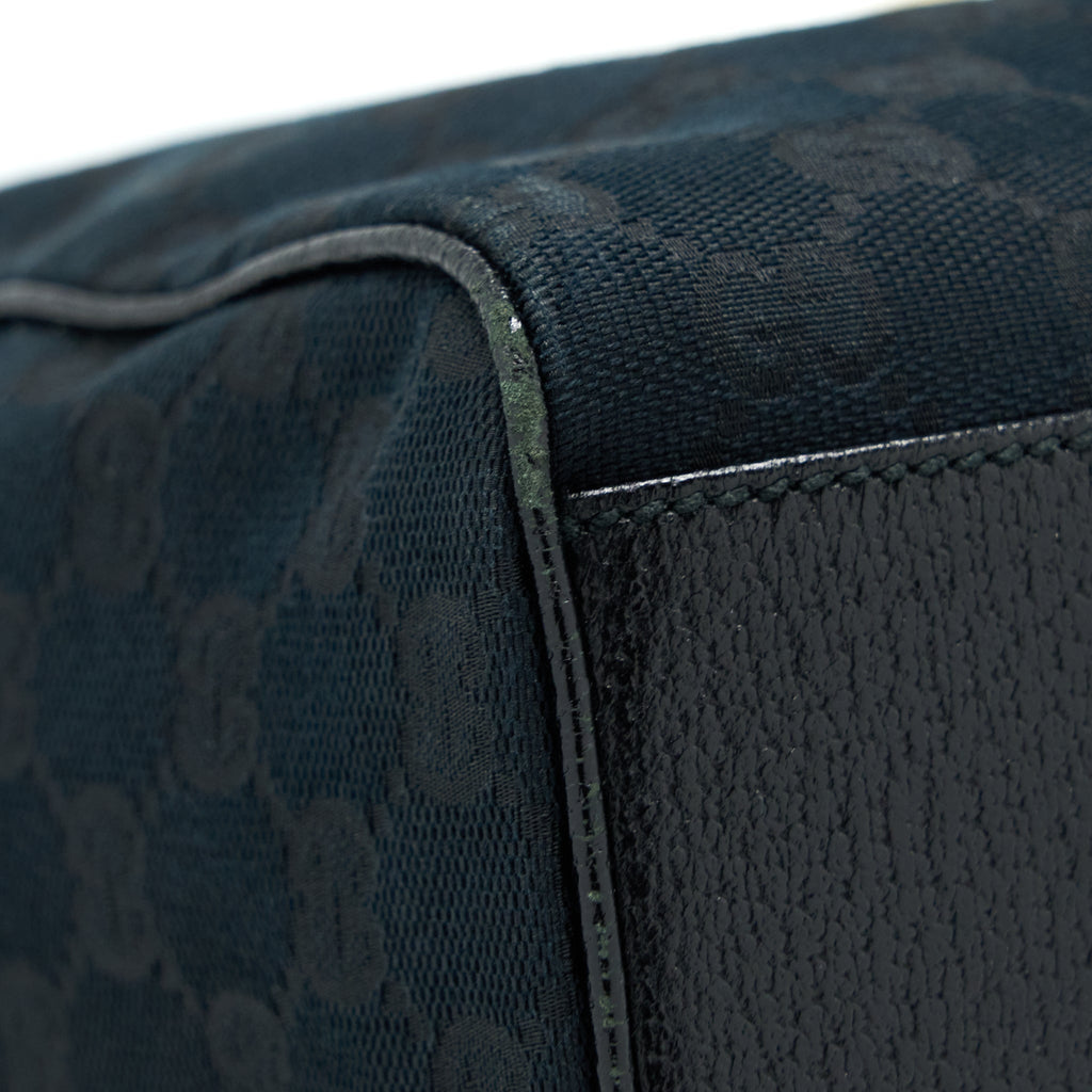 GUCCI BOSTON BAG GG SUPREME FABRIC BLACK SHW