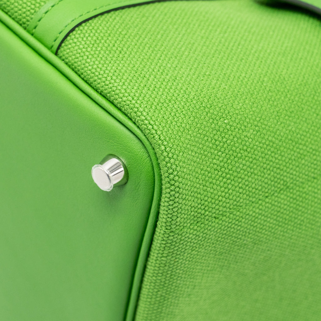 HERMES CARGO PICOTIN 18 LOCK BAG CANVAS/SWIFT VERT YUCCA SHW