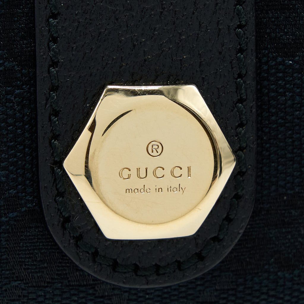 GUCCI BOSTON BAG GG SUPREME FABRIC BLACK SHW