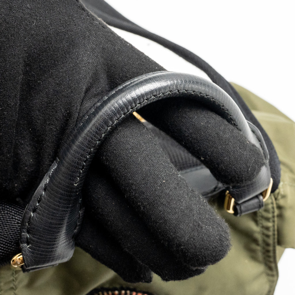 BURBERRY PATCHES RUCKSACK MEDIUM BACKPACK NYLON DARK GREEN GHW