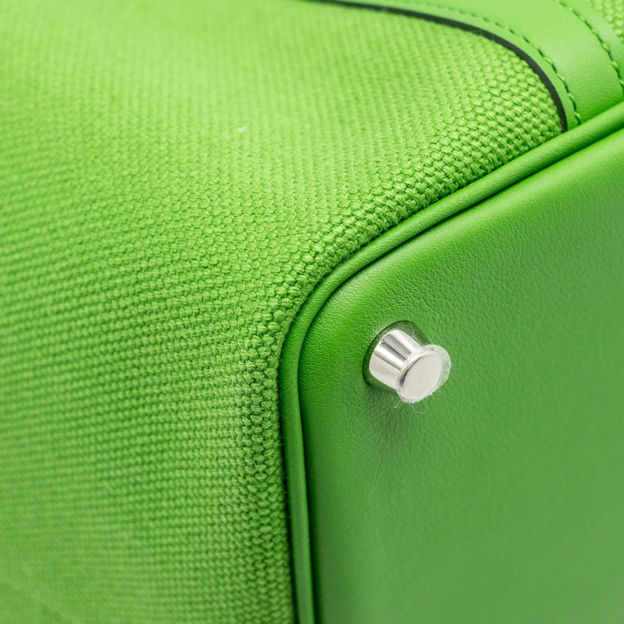 HERMES CARGO PICOTIN 18 LOCK BAG CANVAS/SWIFT VERT YUCCA SHW