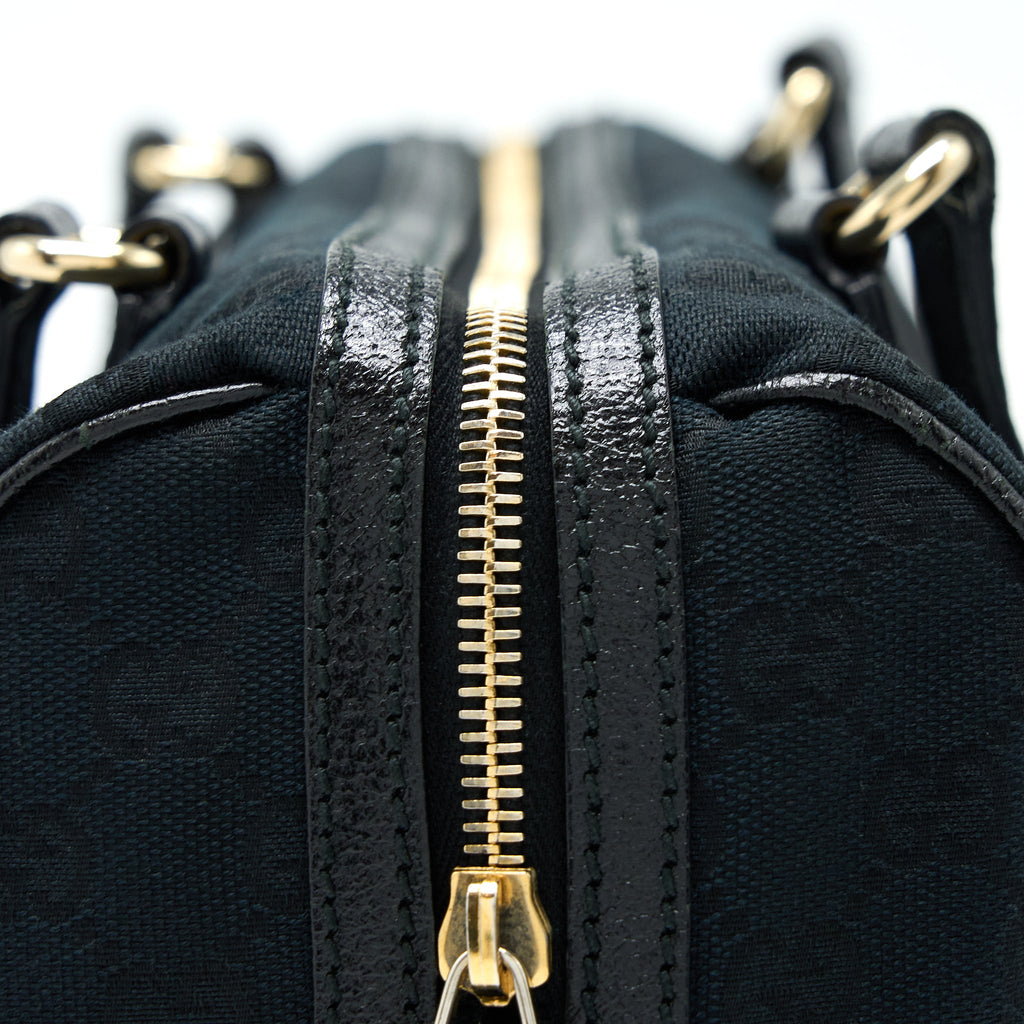 GUCCI BOSTON BAG GG SUPREME FABRIC BLACK SHW