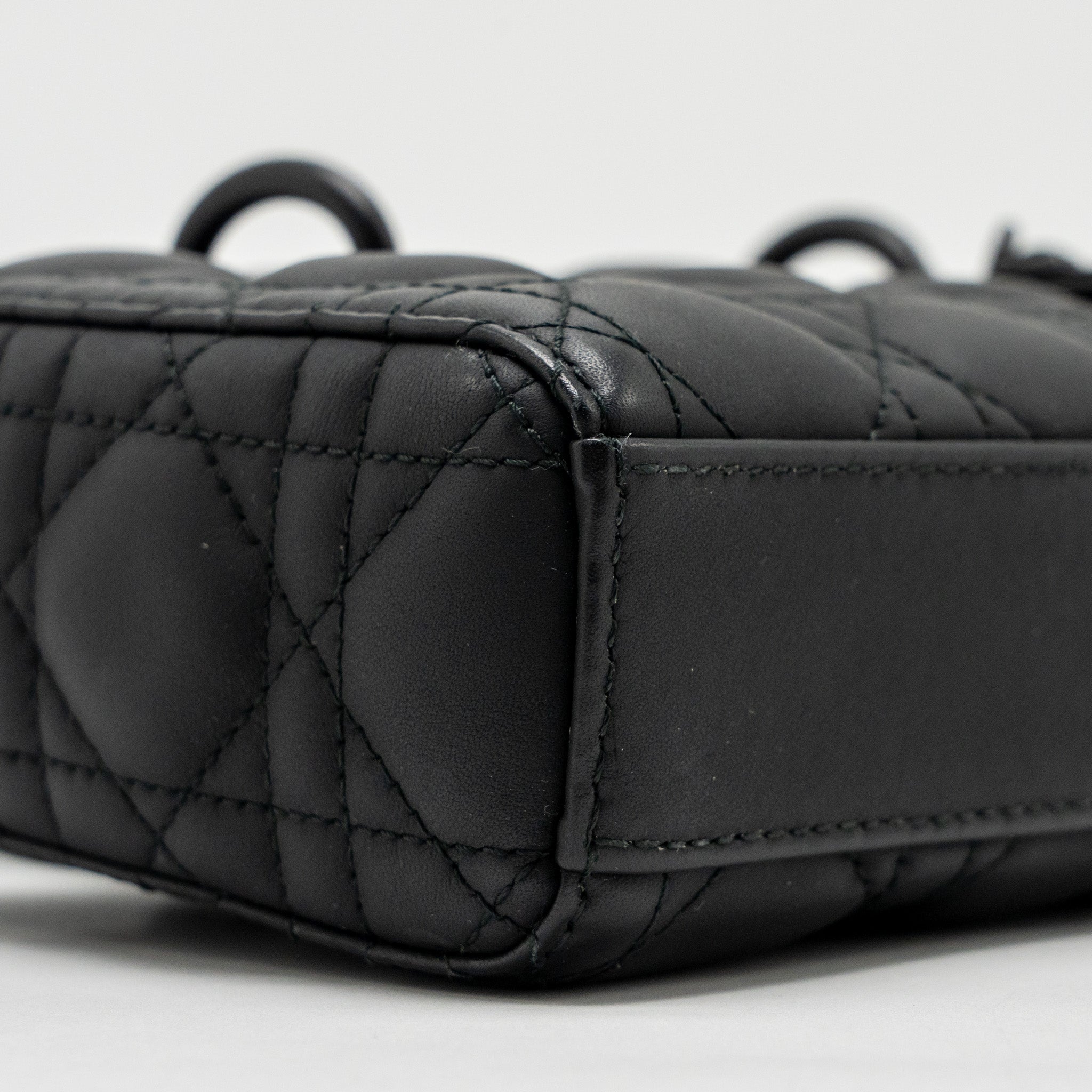 DIOR SMALL LADY D-JOY BAG BLACK ULTRAMATTE CALFSKIN SO BLACK