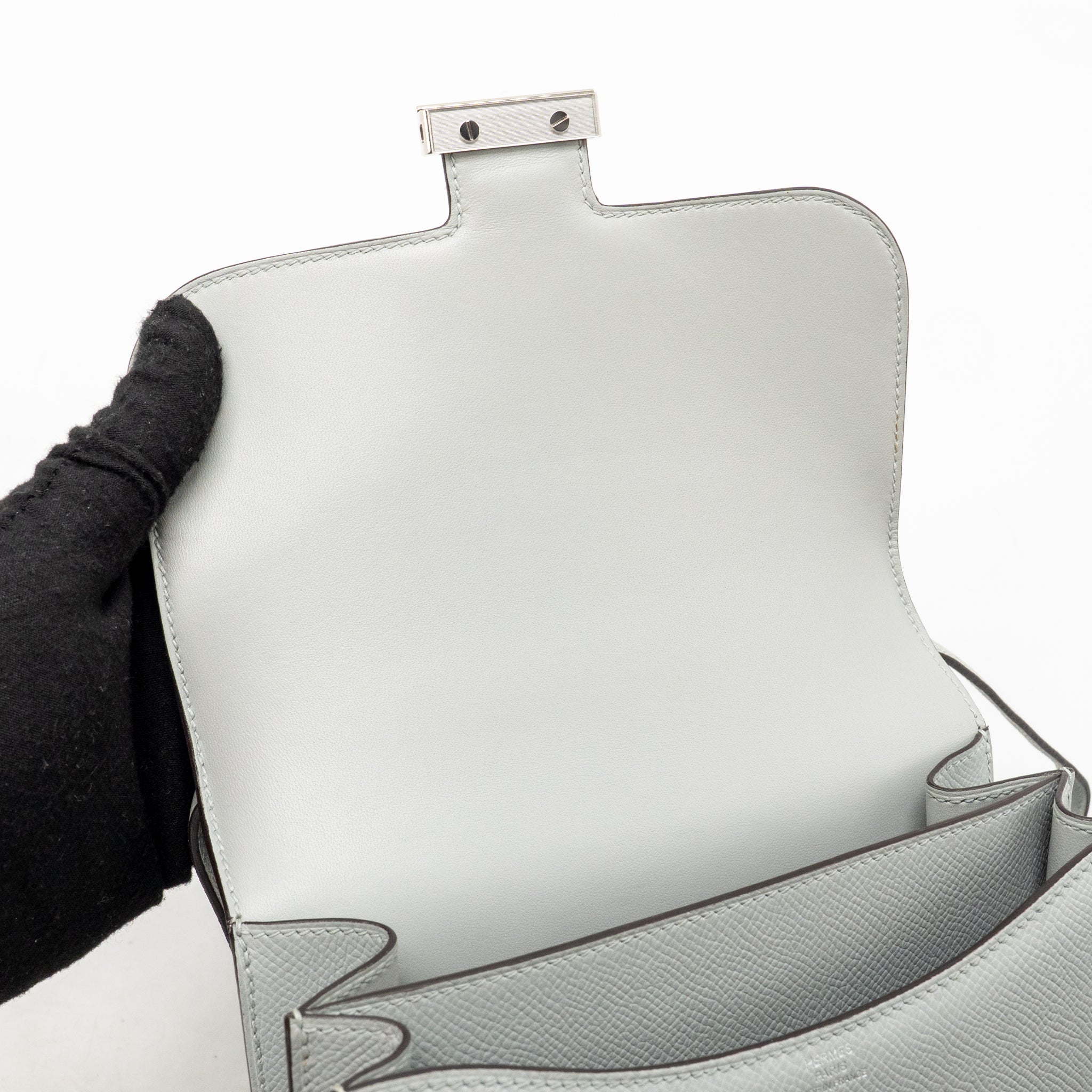 HERMES MINI CONSTANCE EPSOM GRIS MOUETTE SHW