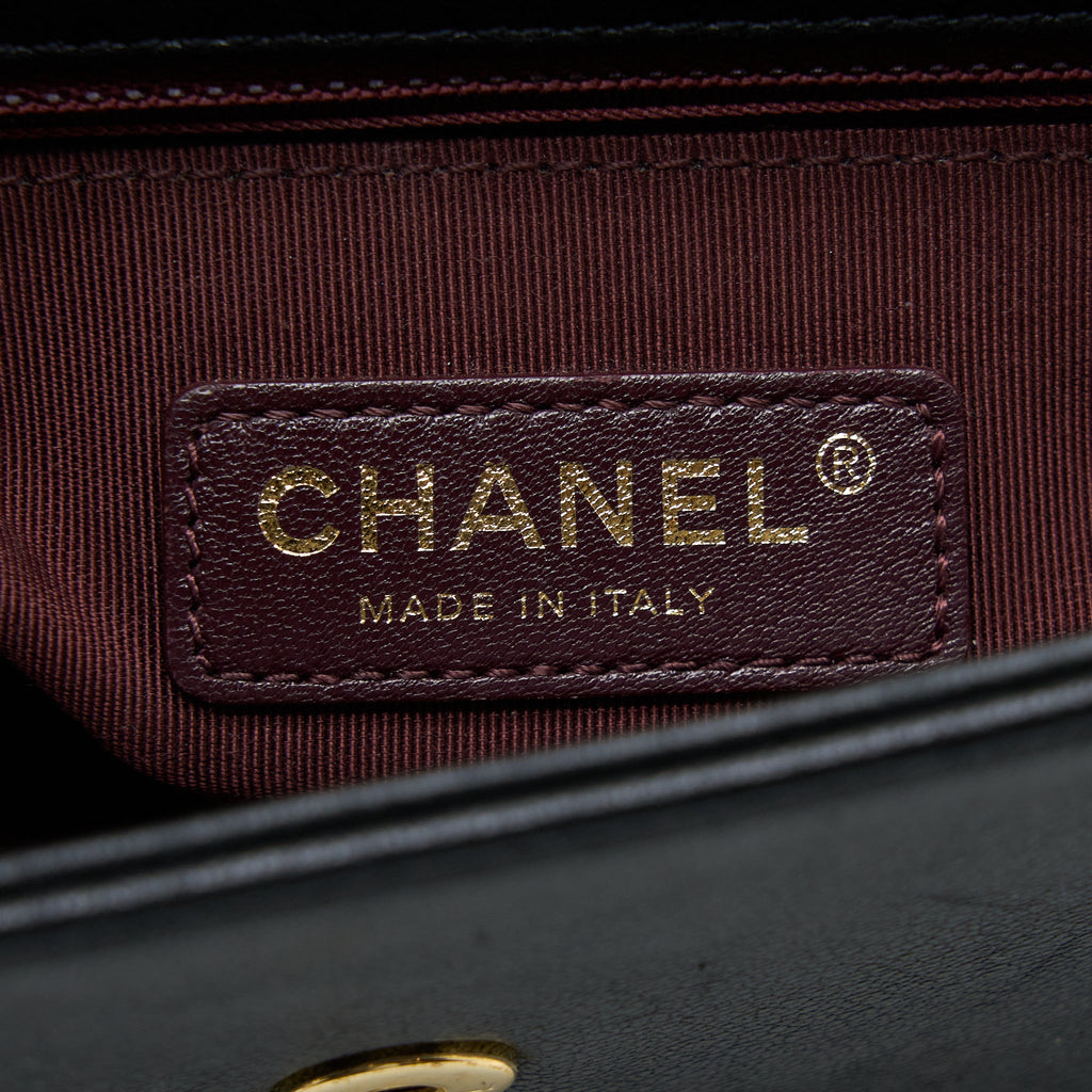CHANEL SEASONAL QUILTED FLAP BAG CALFKSKIN BLACK MULTICOLOUR HARDWARE
