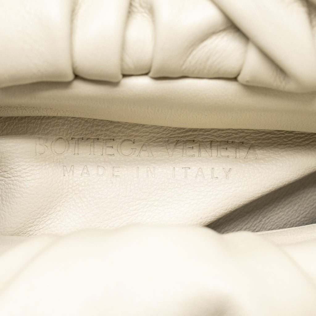 BOTTEGA VENETA CHAIN POUCH BAG CALFSKIN WHITE GHW