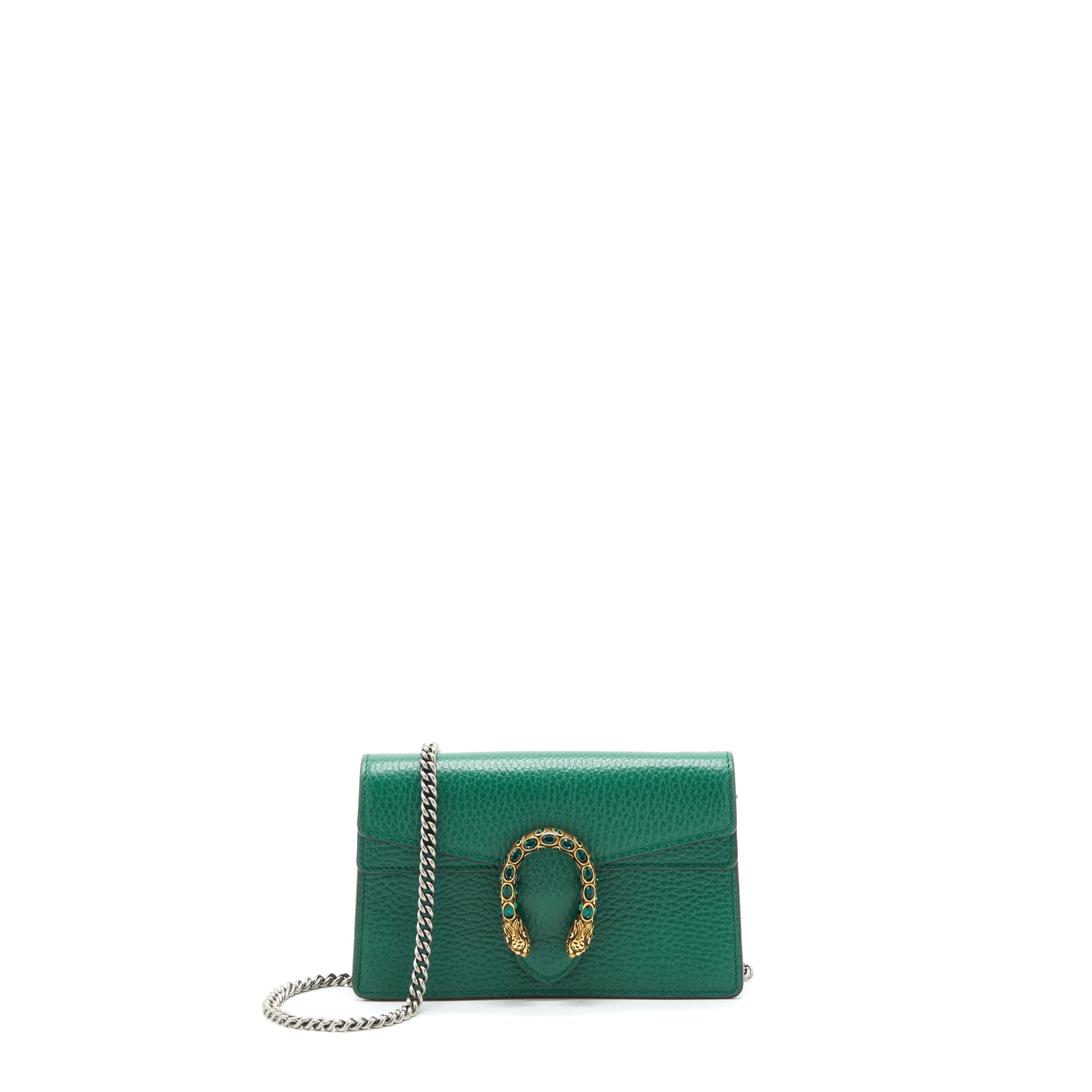GUCCI DIONYSUS SUPER MINI BAG GREEN GOLD/SLIVER HARDWARE